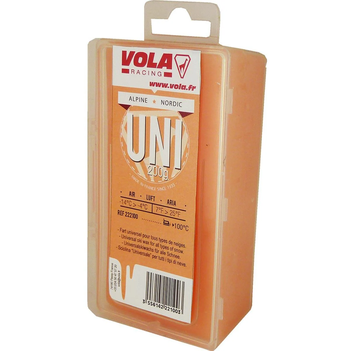 VOLA UNI ORANGE 200G Unicolore  - Ski wax