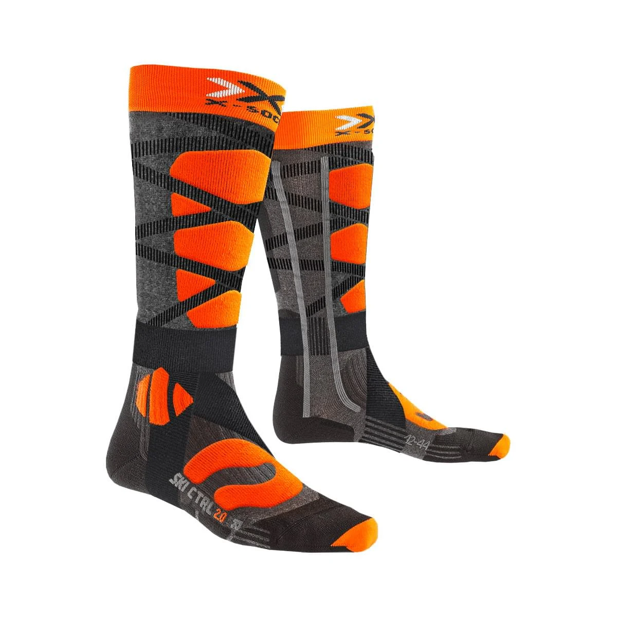 X-SOCKS SKI CONTROL 4.0 ANTHRACITE MELANGE/X-ORANGE  - Ski socks