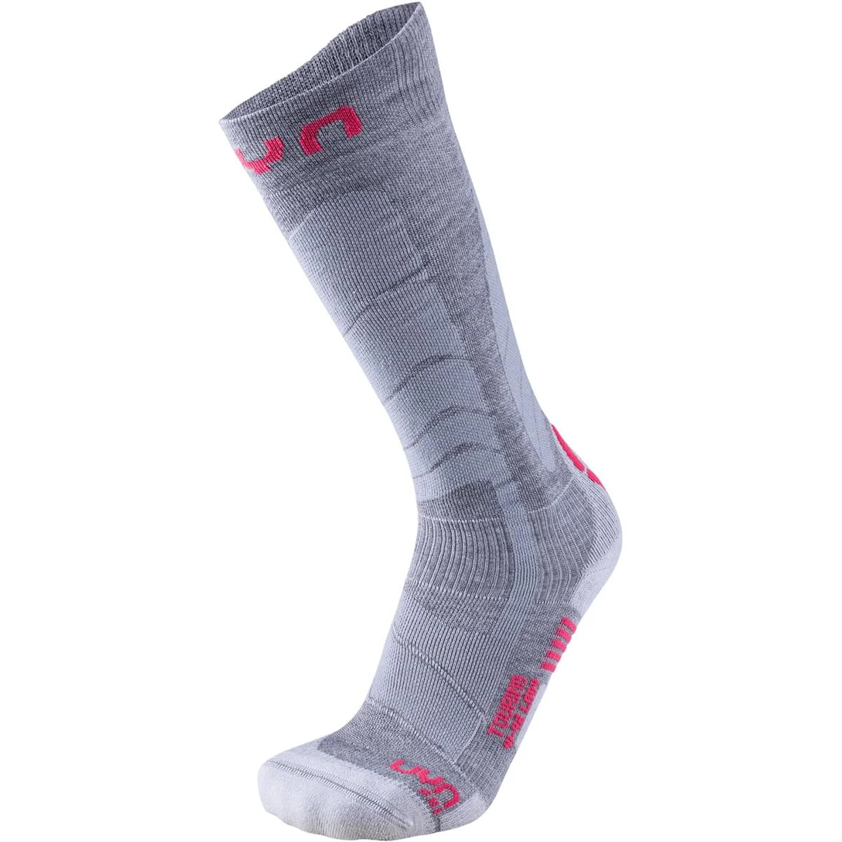 UYN LADY SKI TOURING SOCKS SILVER/FUCHSIA  - Ski touring ski sock