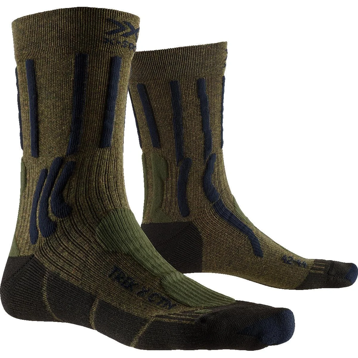 X-SOCKS TREK X CTN FOREST FOREST GREEN/MIDNIGHT BLUE  - Hiking socks