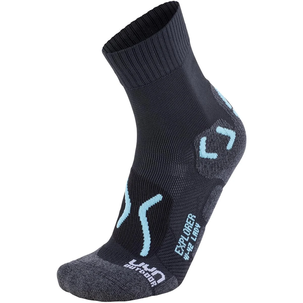 UYN LADY OUTDOOR EXPLORER SOCKS BLACK/WATER GREEN  - Hiking socks