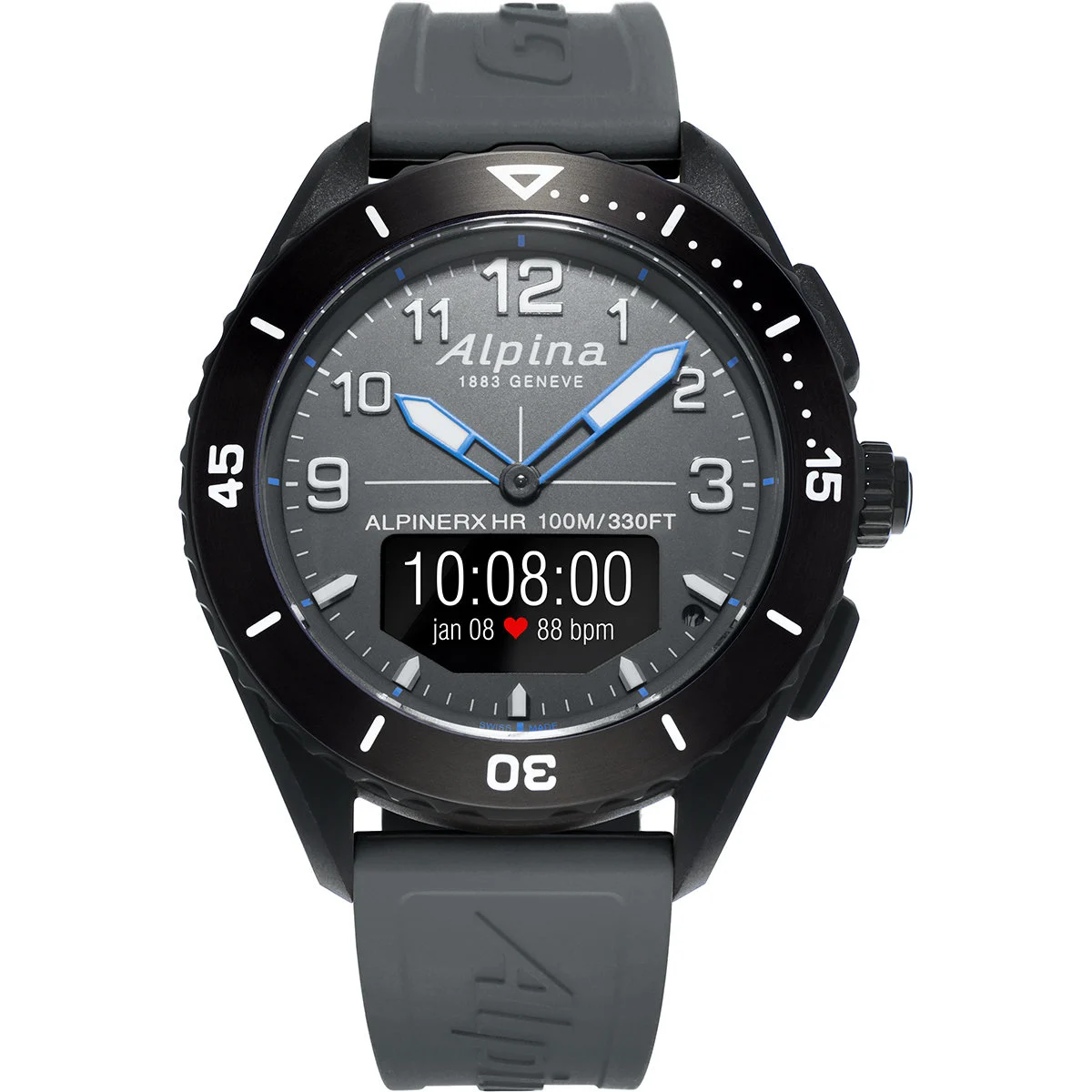 ALPINA WATCHES ALPINERX BLACK/GREY  - Outdoor watch