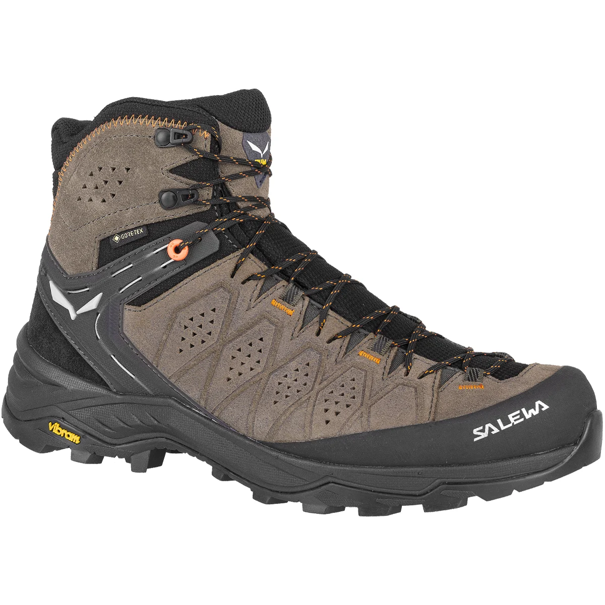 SALEWA ALP TRAINER 2 MID GORE-TEX M WALLNUT/FLUO ORANGE  - Mid-rise hiking boot