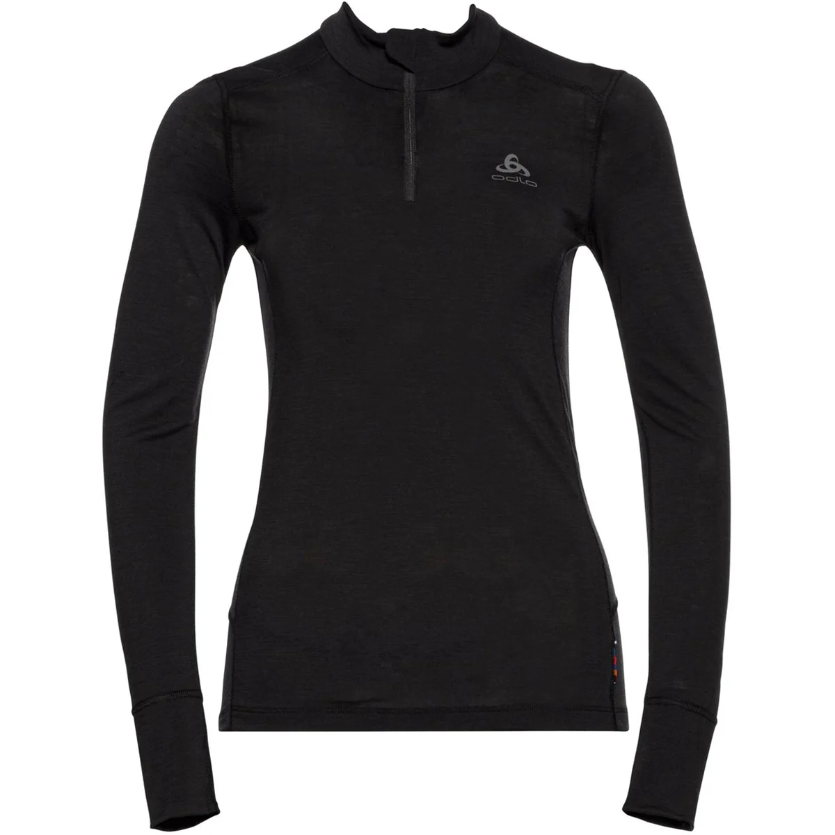 ODLO BL TOP TURTLE NECK L/S HALF ZIP MERINO 2 BLACK - BLACK  - Thermal T-shirt