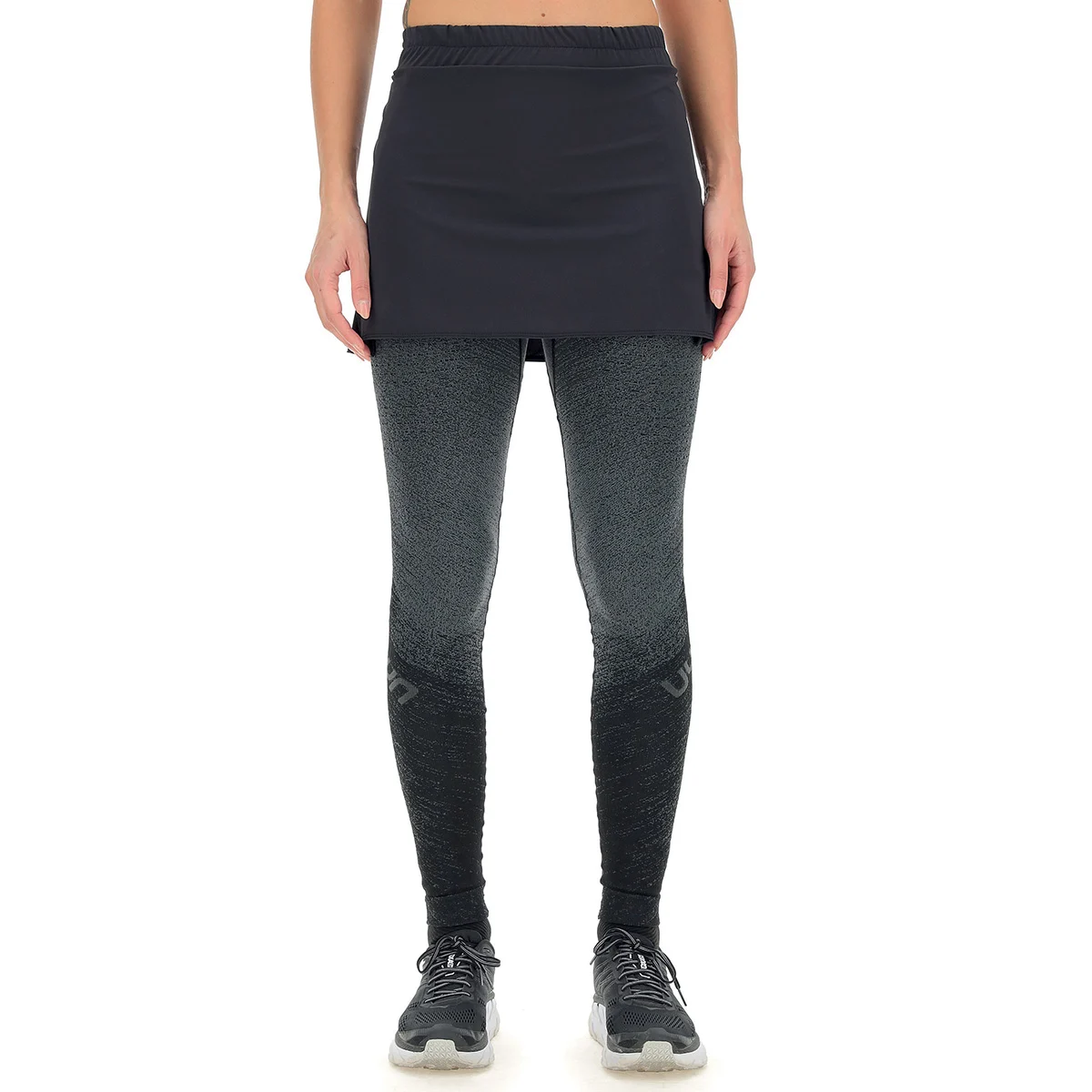 UYN LADY RUNNING EXCELERATION SKIRT 2IN1 BLACK/CLOUD BLACK CLOUD  - Running tights