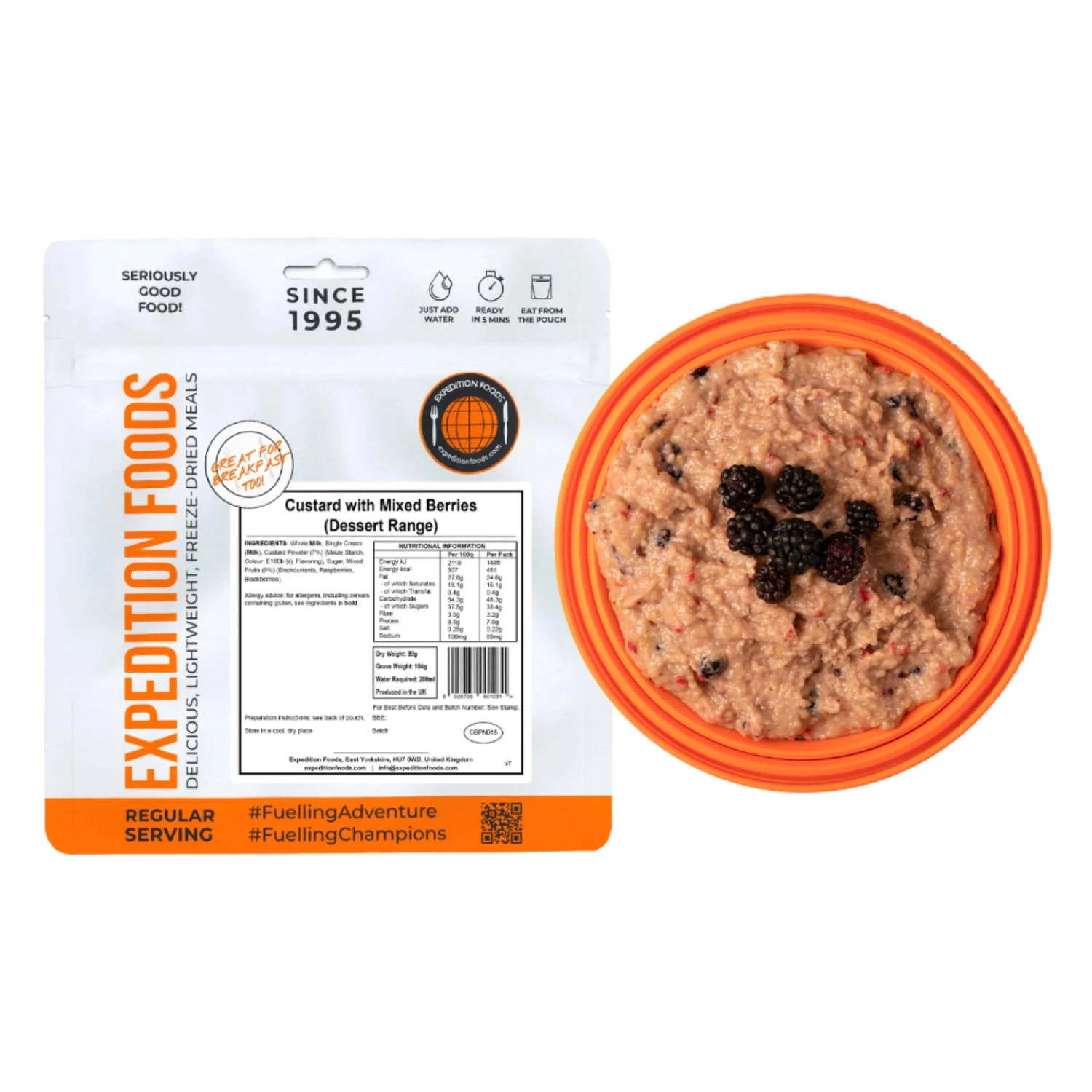 Expedition Foods Custard with Mixed Berries (450kcal)