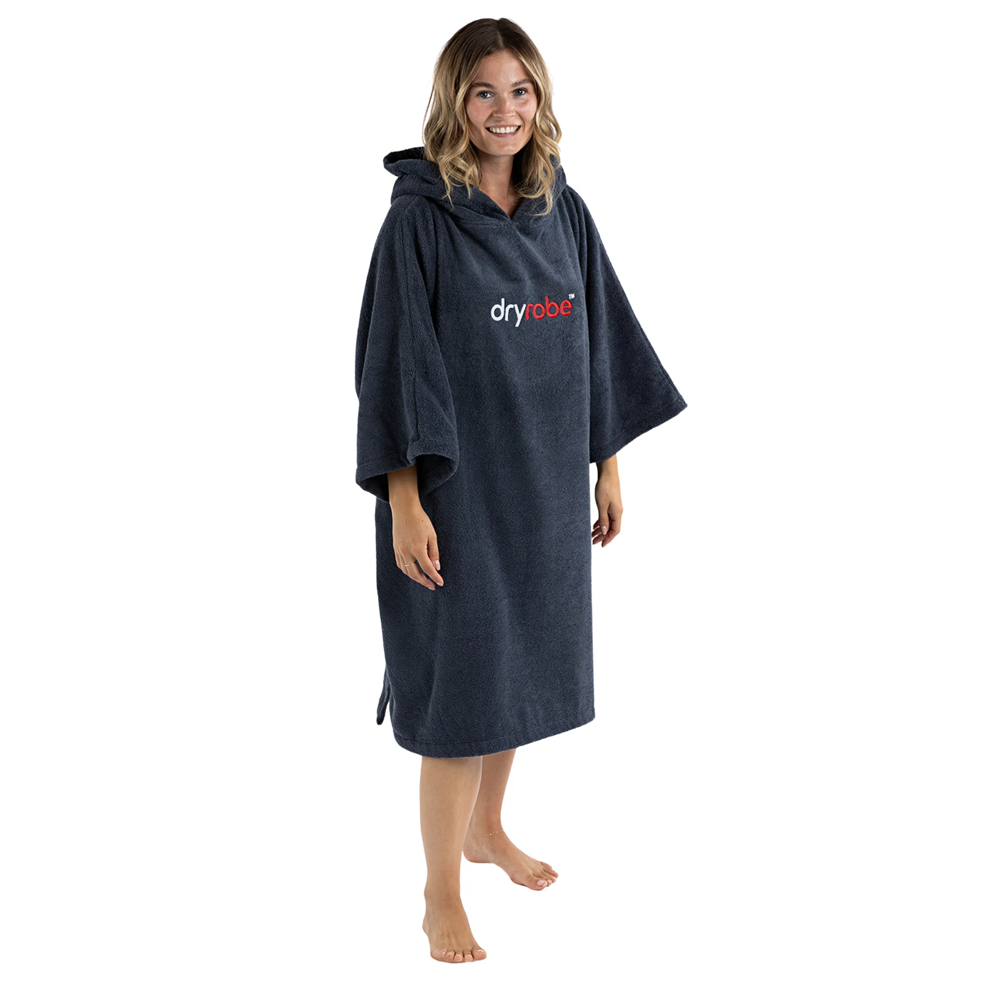 Dryrobe® Organic Cotton Towel Changing Robe for Adults - Navy Blue