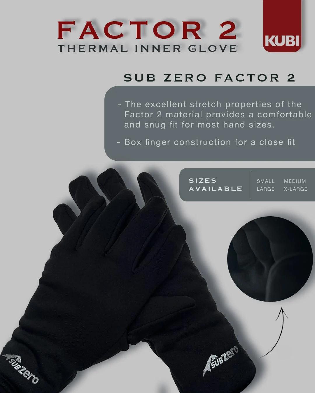 Kubi Sub Zero Factor 2 Thermal Inner Gloves