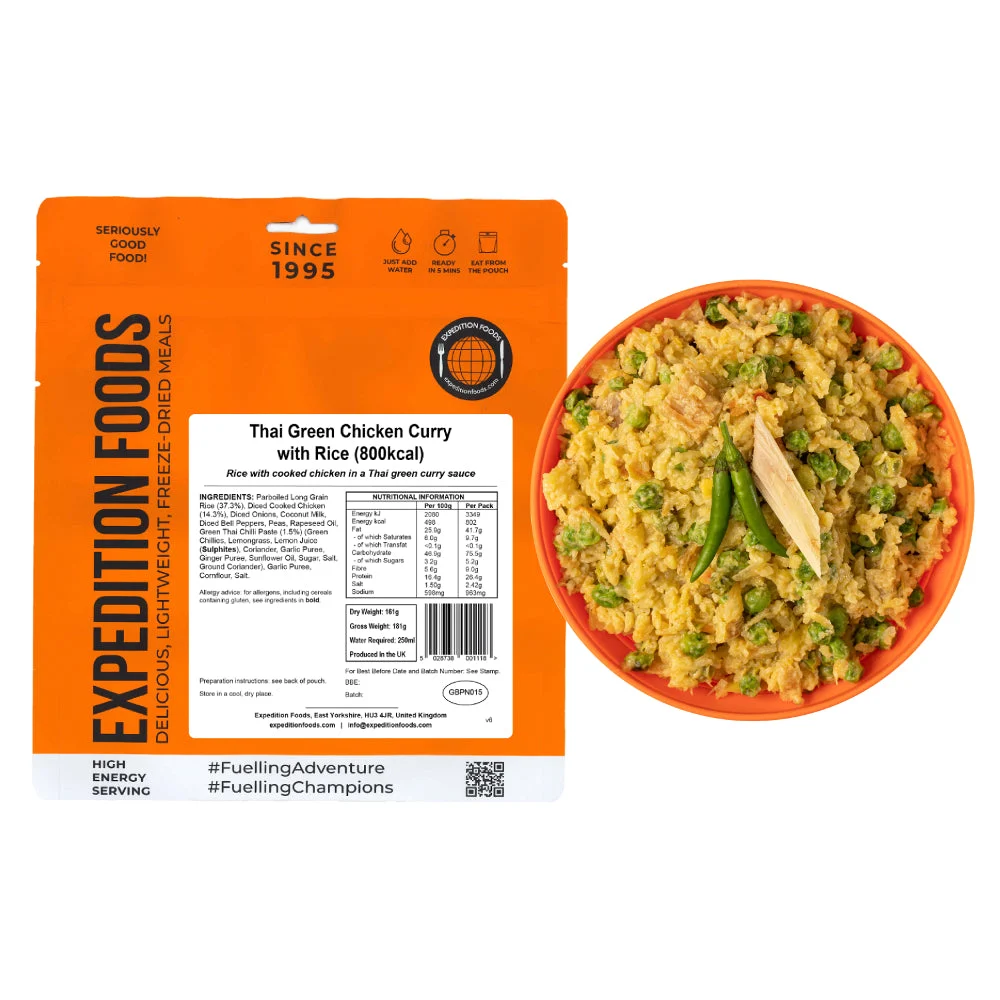 Expedition Foods Thai Green Chicken Curry with Rice (800kcal)