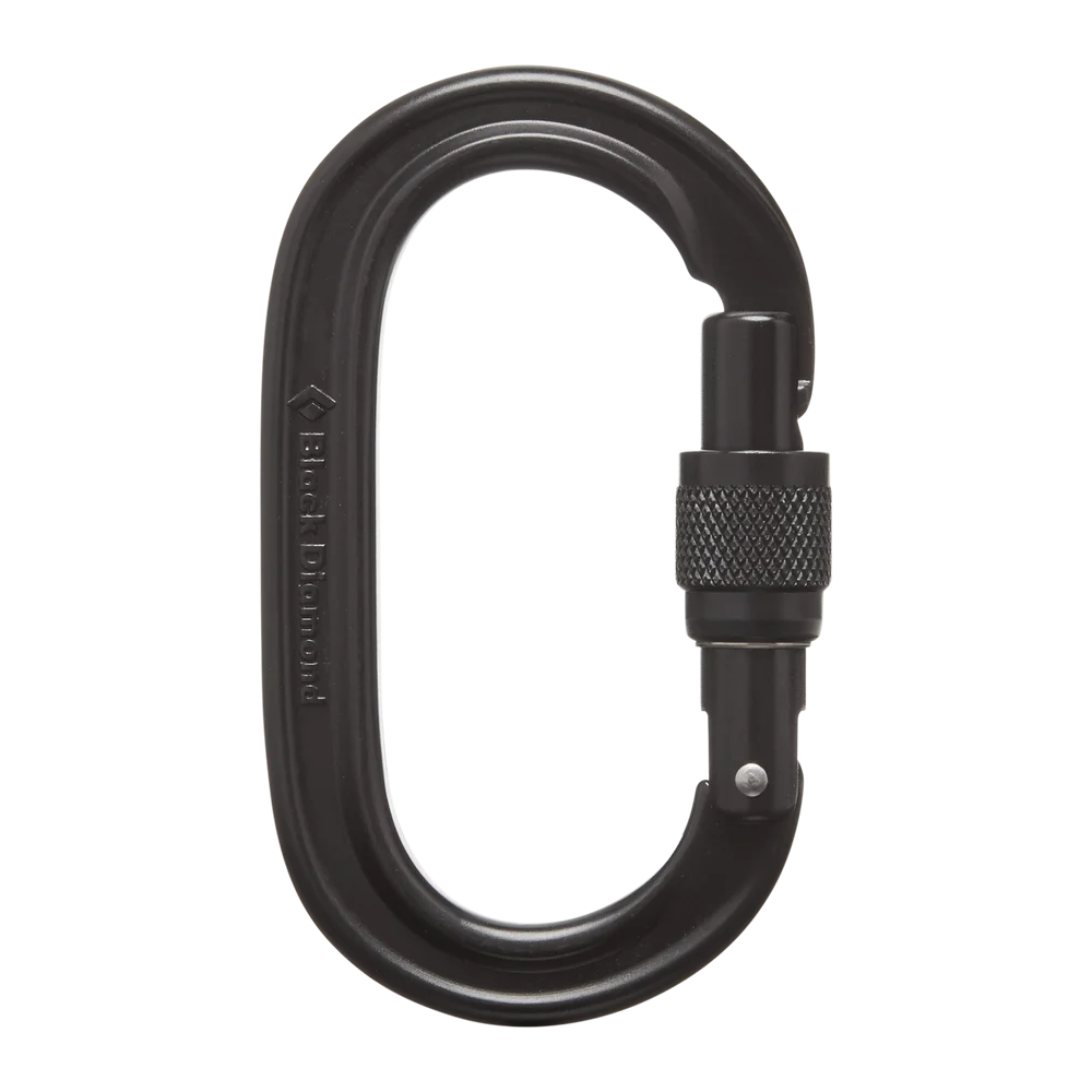 Black Diamond Oval Keylock Screwgate Carabiner - Black