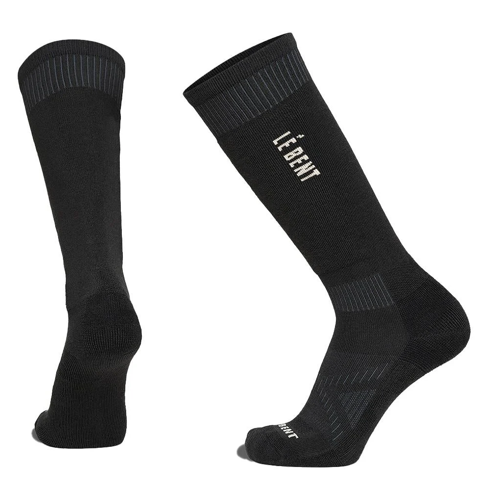 Le Bent Light Cushion Logo Ski Socks Black