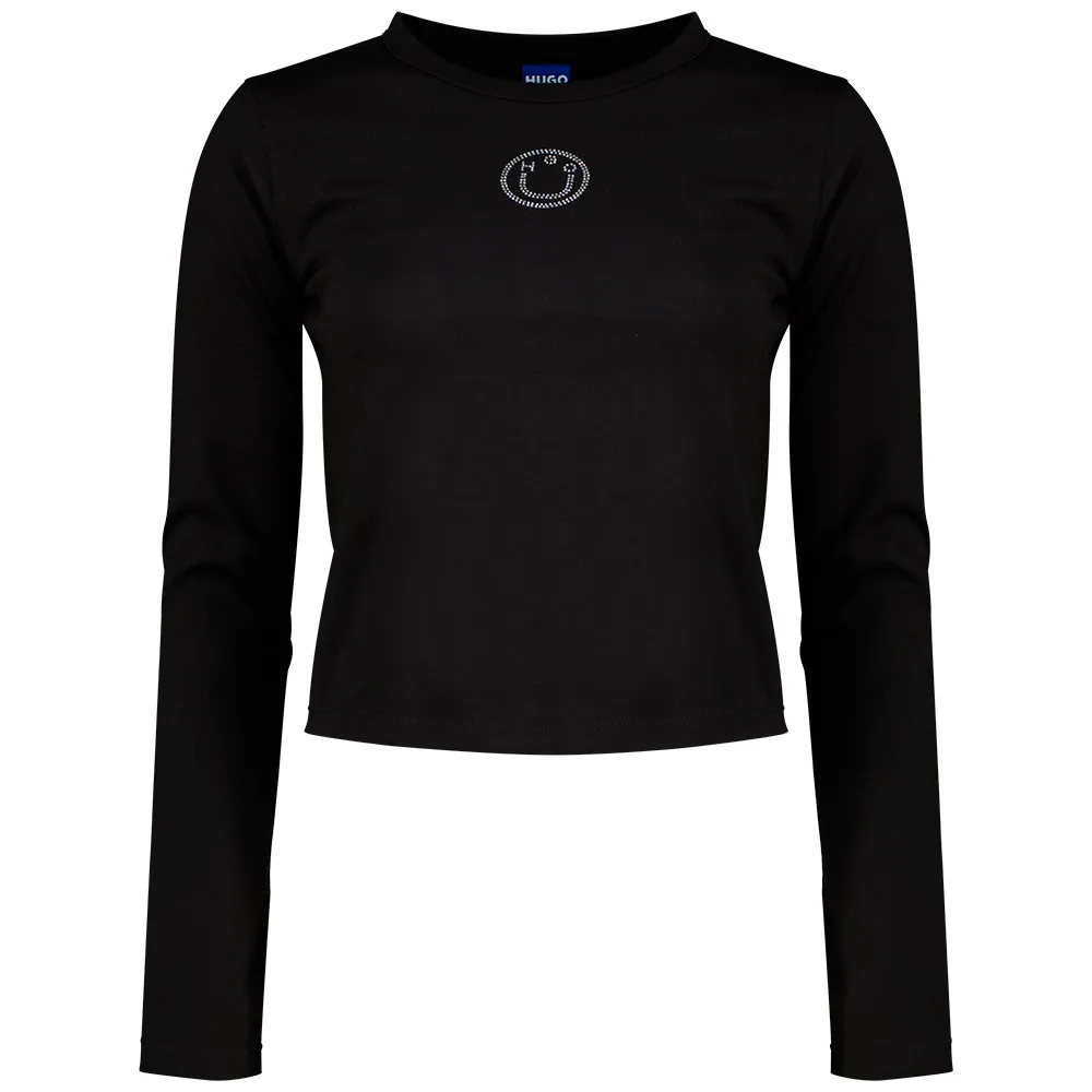 HUGO Daliriee 10272901 BLUE long sleeve T-shirt
