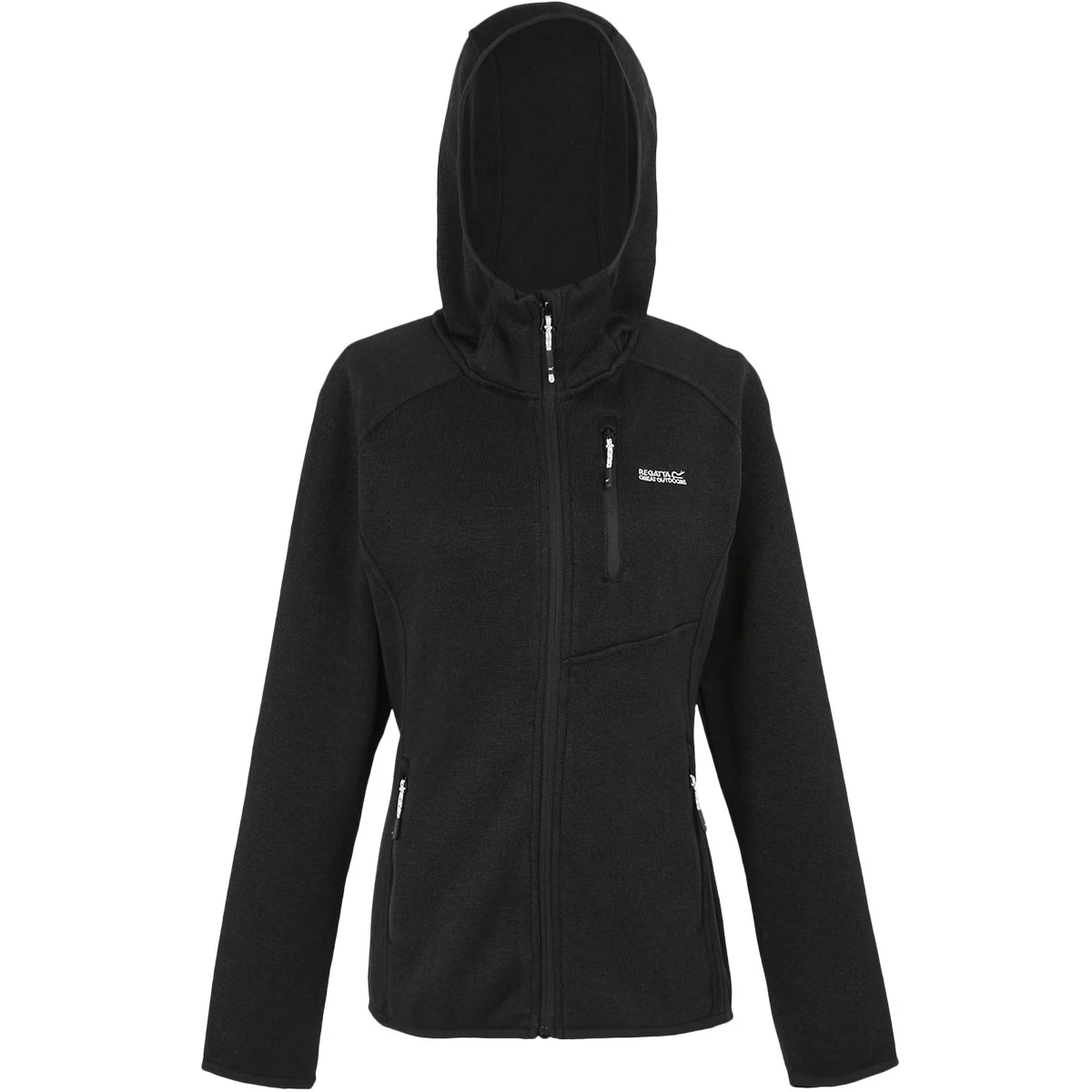 REGATTA W HOODED NEWHILL BLACK  - Hiking fleece jacket
