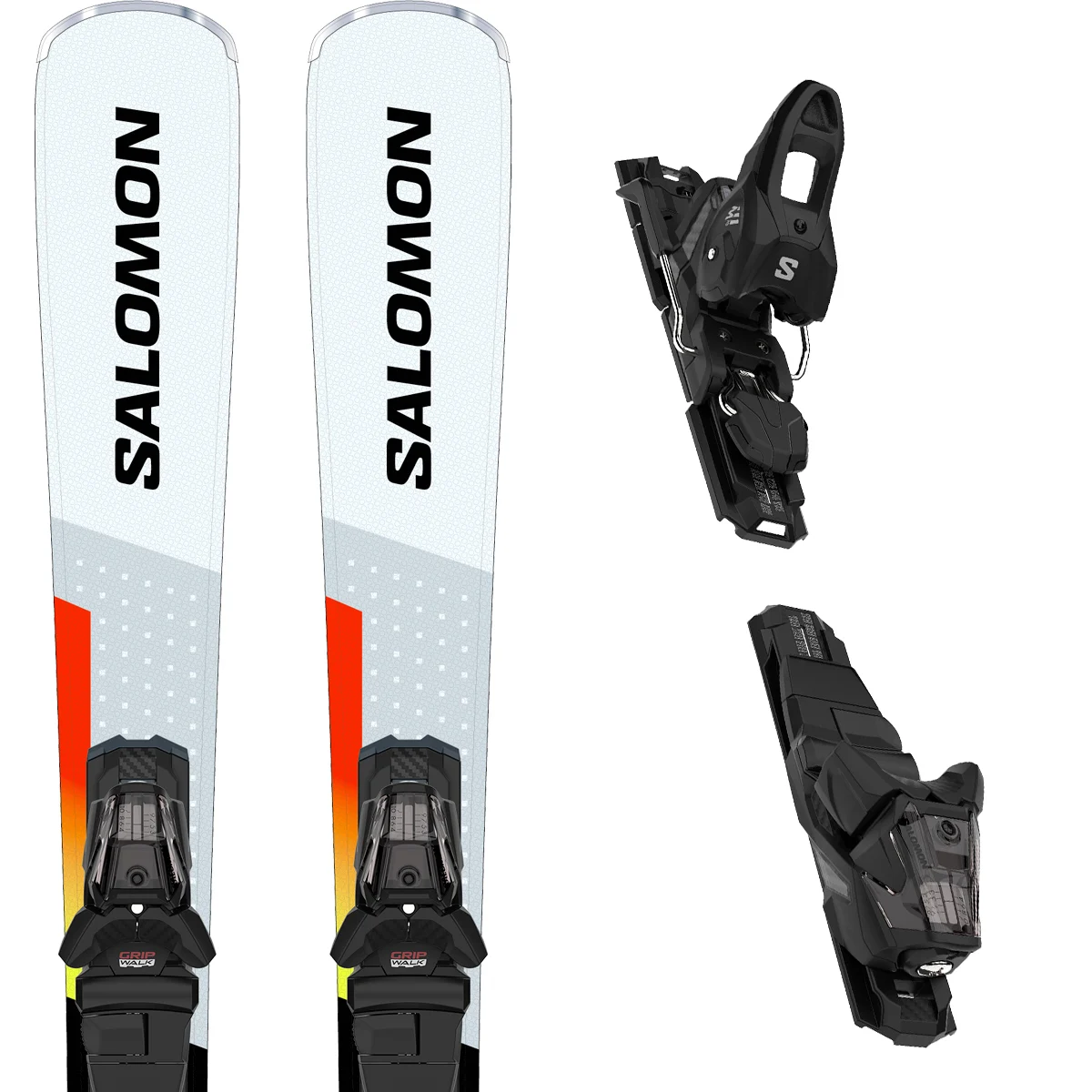SALOMON SHORTMAX  + M10 GW WHITE/YELLOW/BLACK  - Mini skis