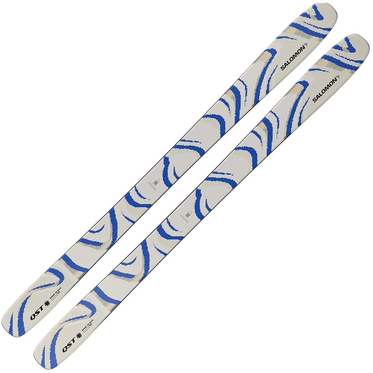 SALOMON QST 106 ALMOND MILK/RACE BLUE/BLACK  - Alpine ski