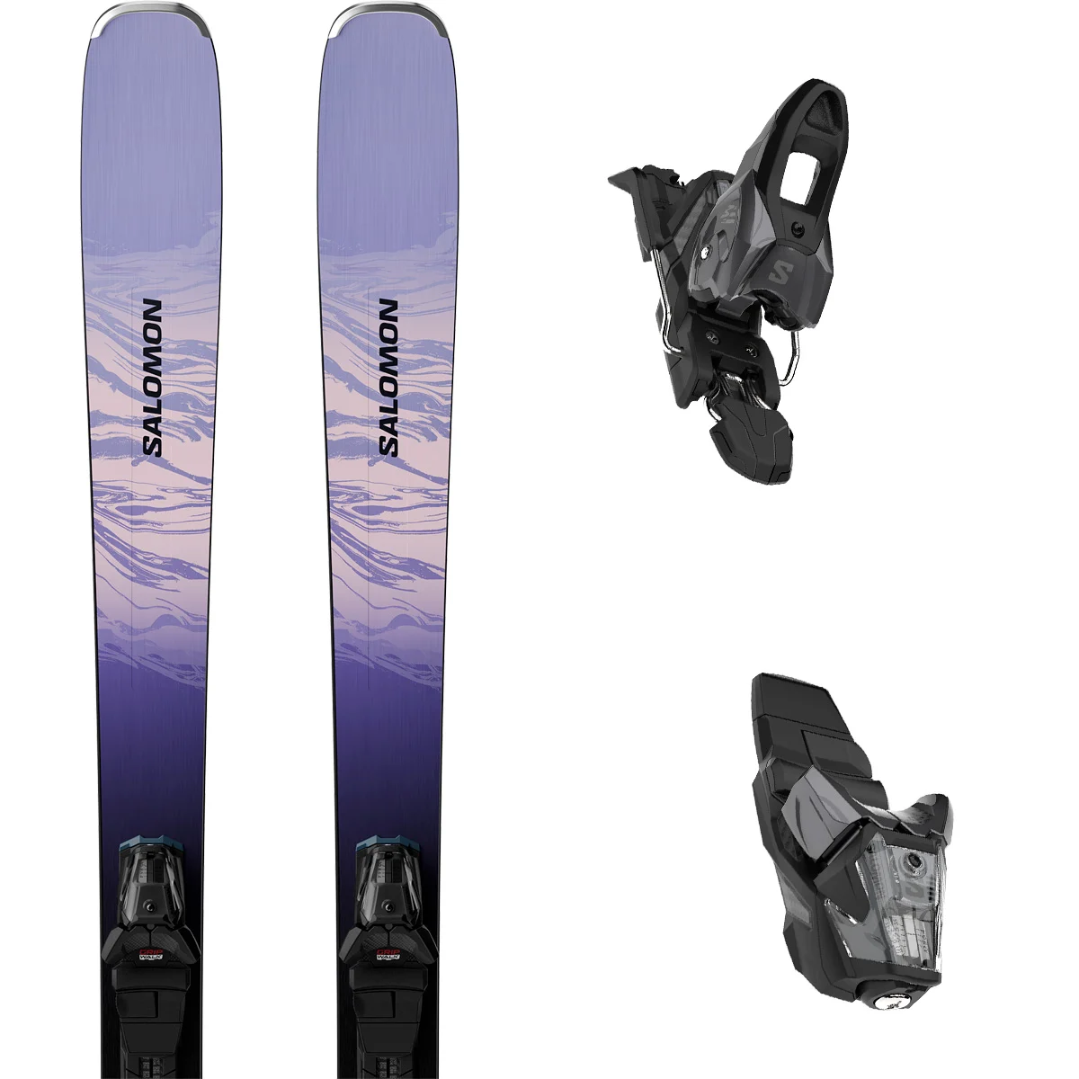 SALOMON STANCE W 84 + M10 GW SWEET LAVENDER/BLEACHED DENIM/FAIRY TALE  - Alpine ski set