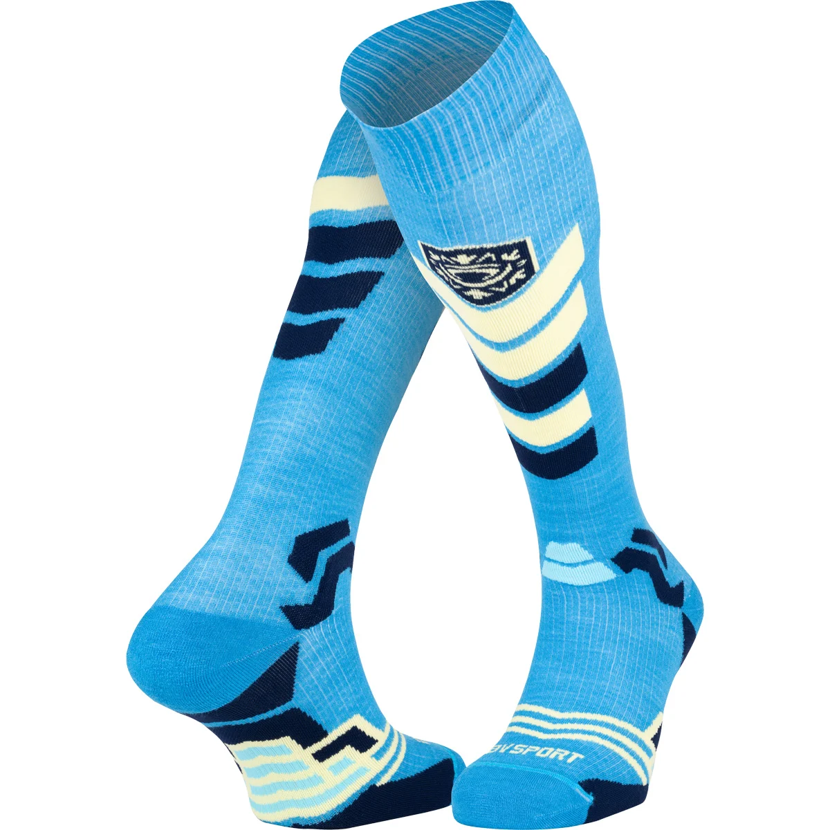 BV SPORT SLIDE ELITE 2 BLUE/YELLOW  - Ski socks