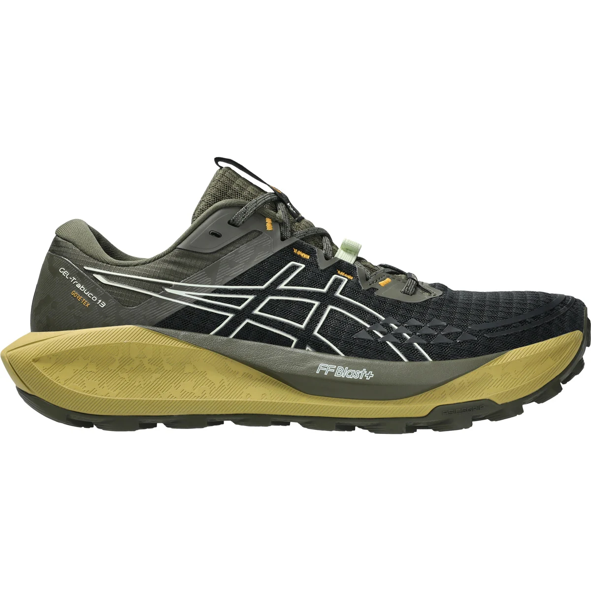 ASICS GEL-TRABUCO 13 GTX BLACK/WHISPER GREEN  - Trail running shoes