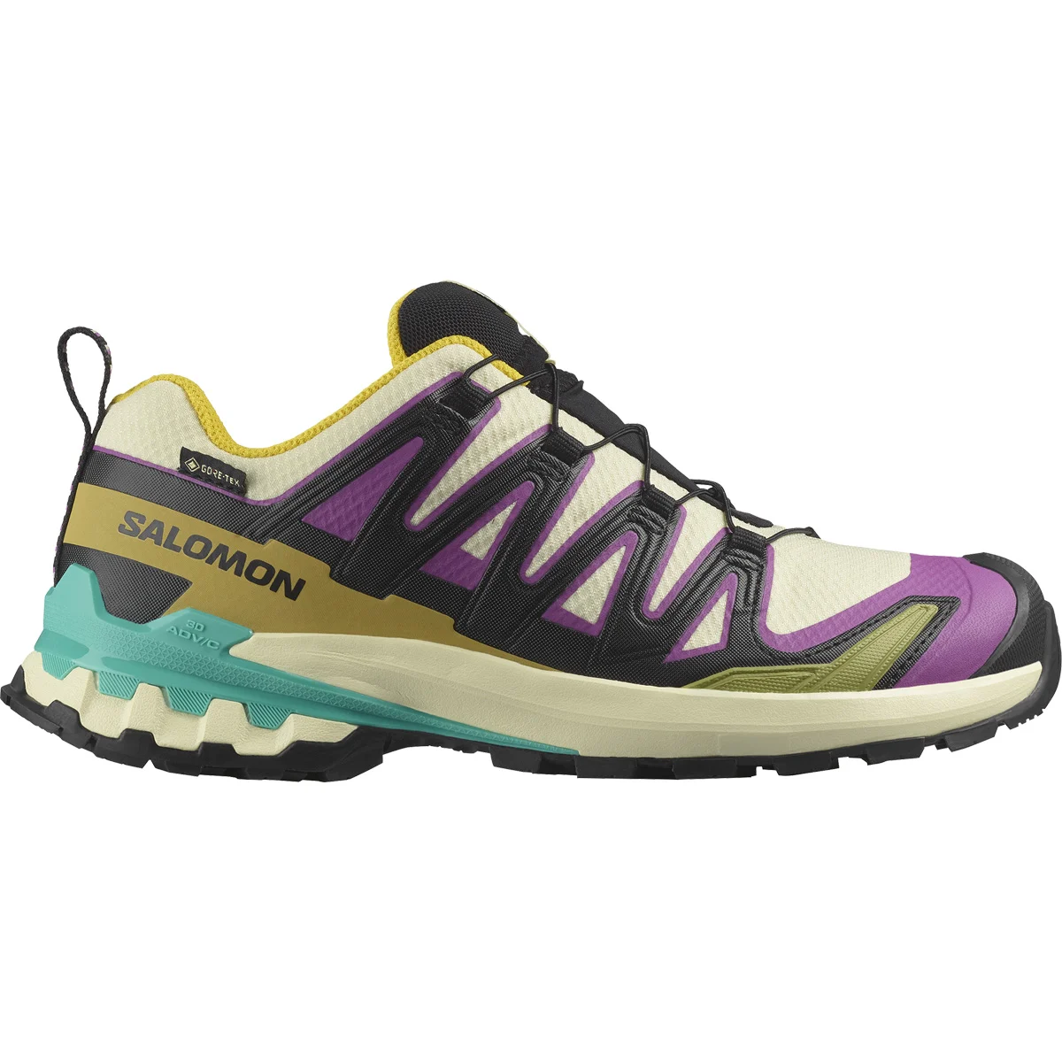 SALOMON XA PRO 3D V9 GTX W TRANSPARENT YELLOW/BLACK/WATERFALL  - Trail running shoes