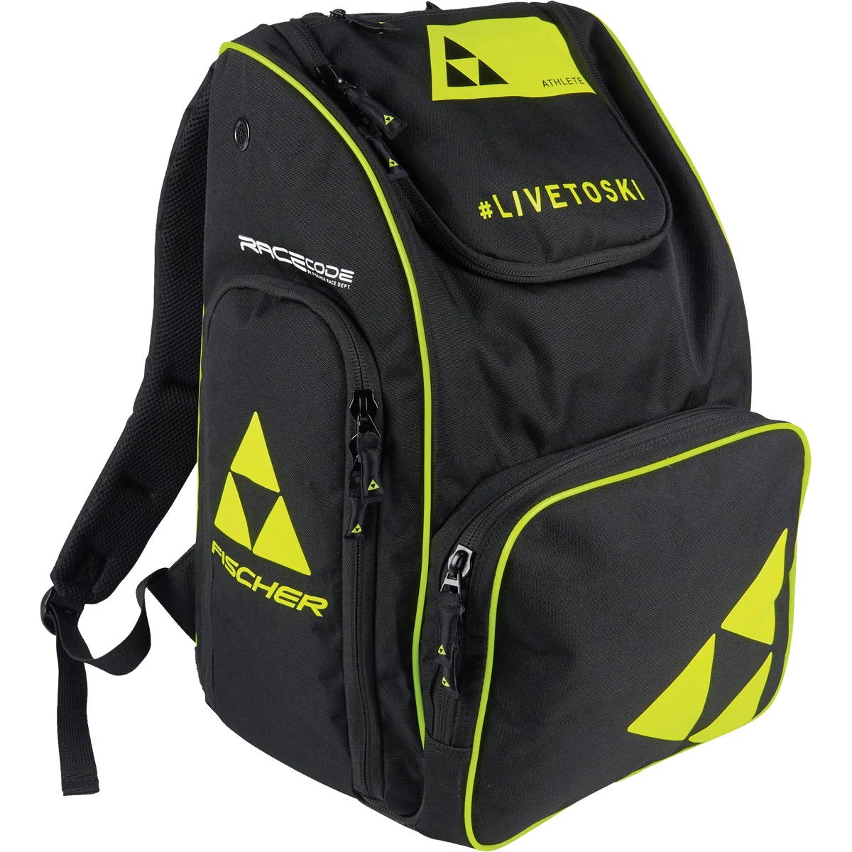 FISCHER BACKPACK RACE 55L BLACK/NEON YELLOW  - Ski boot bag