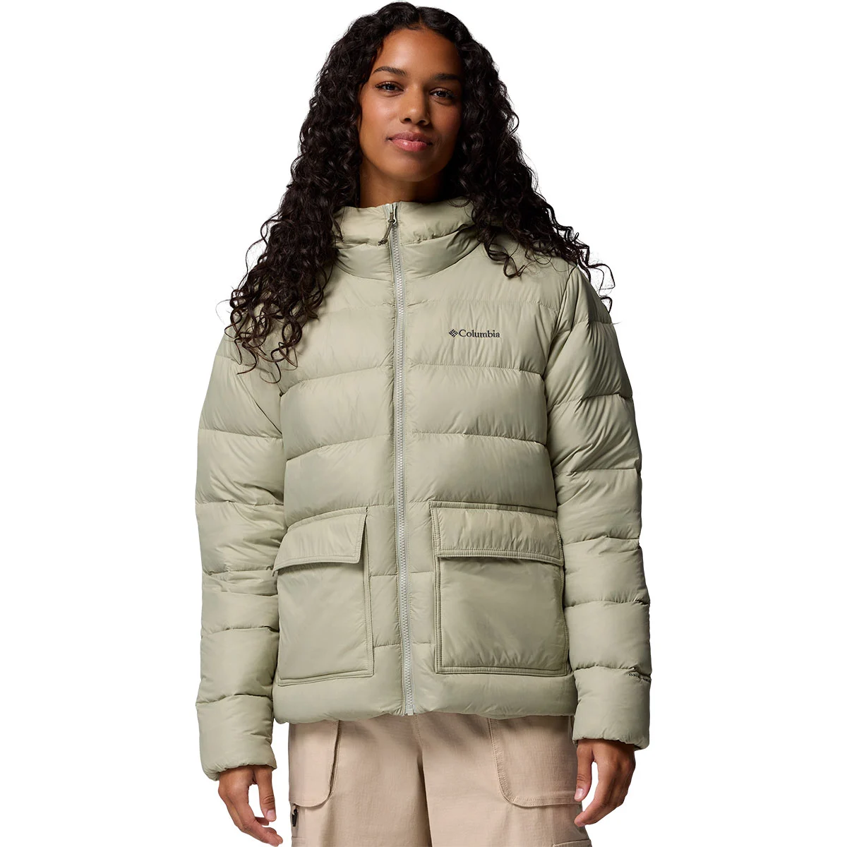 COLUMBIA HARMONY FALLS HOODED DOWN JACKET SAFARI  - Down jacket