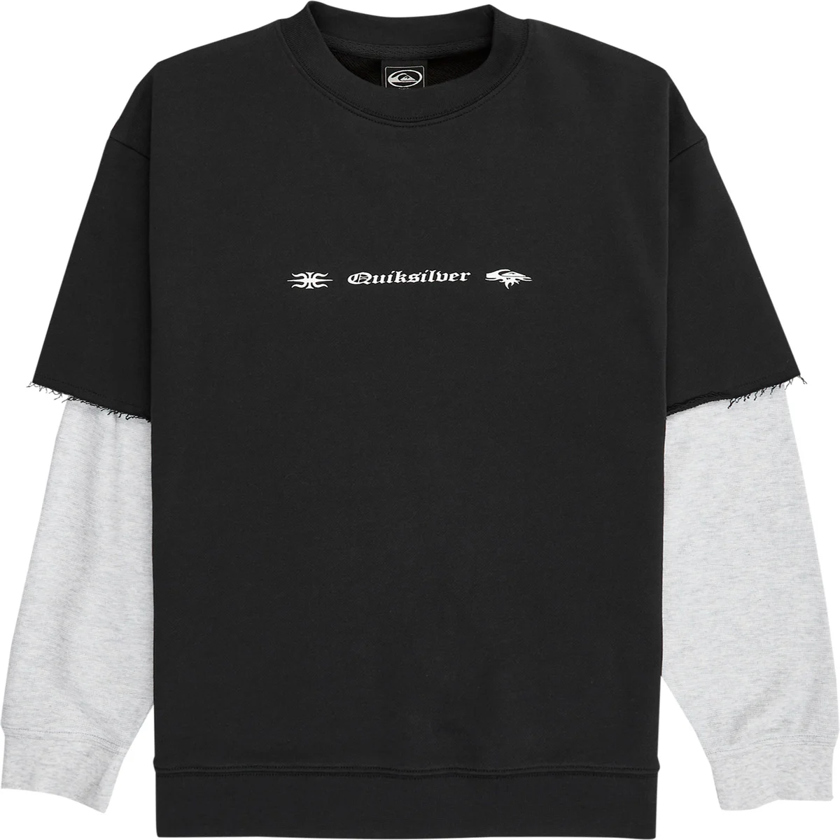 QUIKSILVER OPENBARCREWTH BLACK  - T-shirt