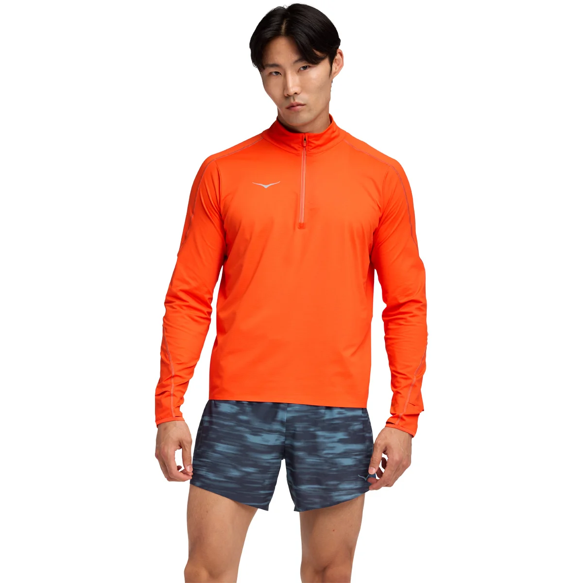 HOKA ONE ONE GLIDETECH QUARTER ZIP M LAVA  - Running T-shirt