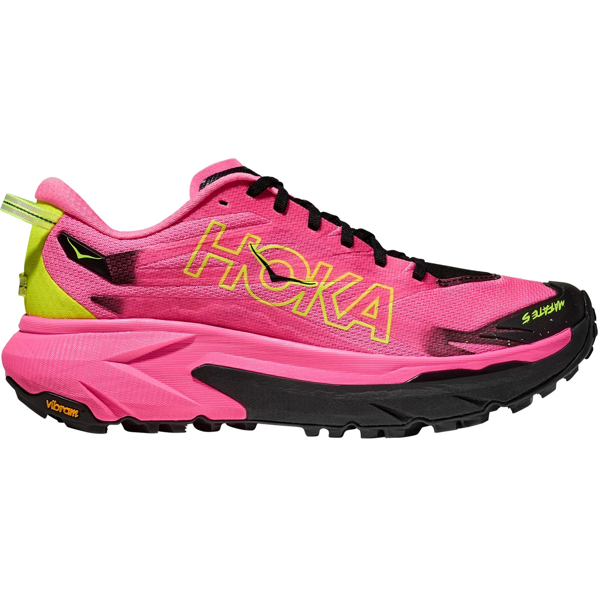 HOKA ONE ONE MAFATE 5 M NEON ROSE/BLACK  - Trail running shoes