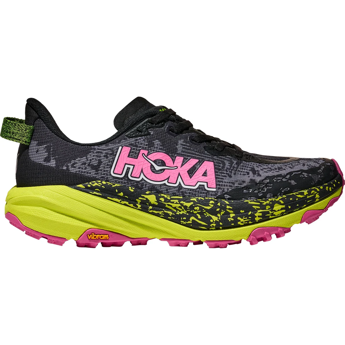 HOKA ONE ONE SPEEDGOAT 6 W BLACK/NEON HOKA CITRUS  - Trail running shoes