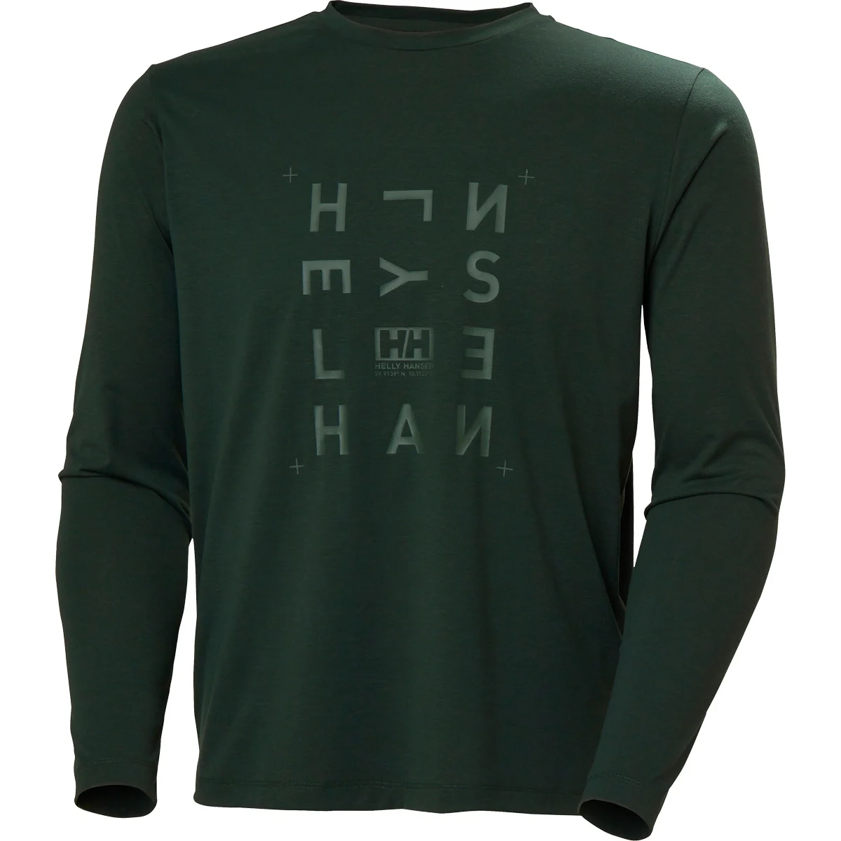 HELLY HANSEN SKOG GRAPHIC LS TEE DARK JUNGLE  - Hiking T-shirt