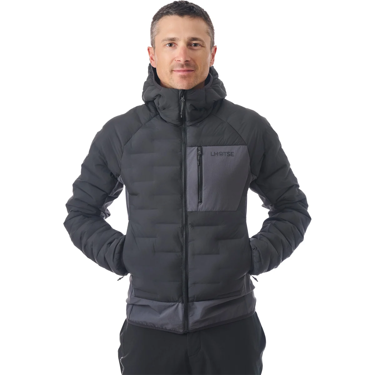 LHOTSE NIMROD HYBRID JACKET BLACK - Hiking down jacket