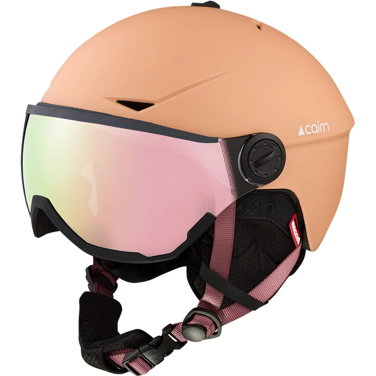 CAIRN RISE VISOR PURE MAT PEACH  - Ski helmet