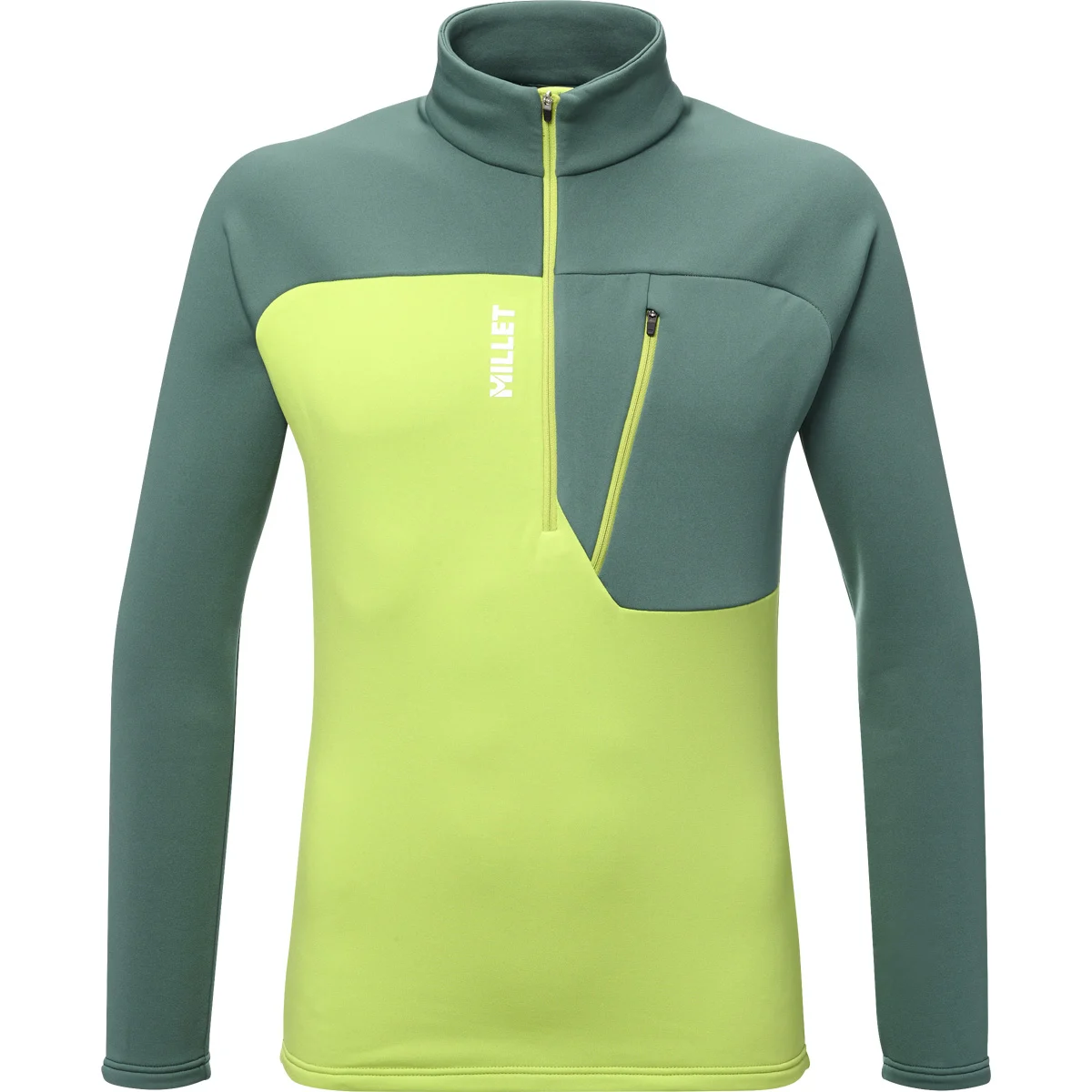 MILLET SENECA FLEECE PO ZIP MACAW GREEN/BOTTLE  - Hiking fleece sweatshirt
