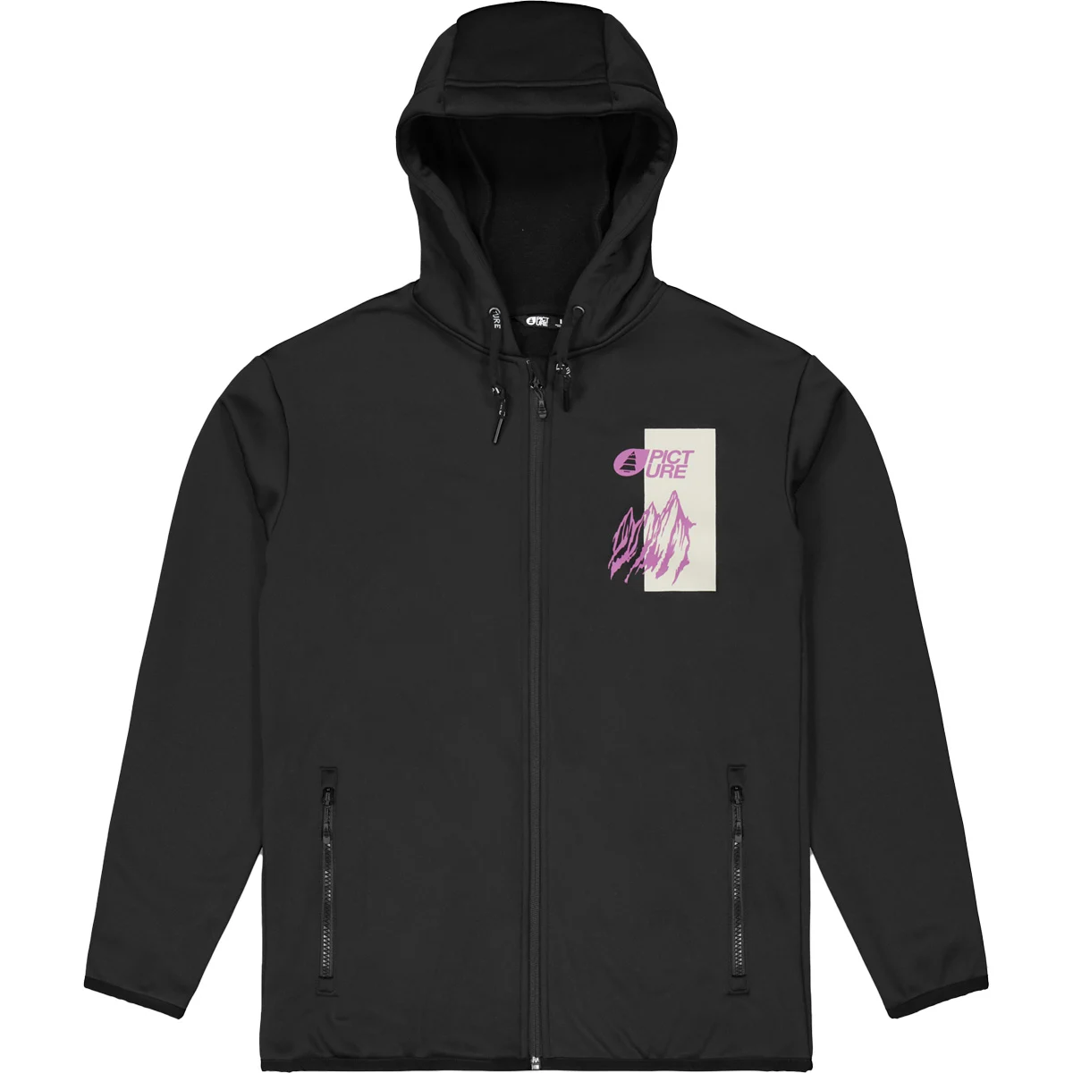 PICTURE PARK ZIP TECH HOODIE BLACK  - Snowboard fleece jacket