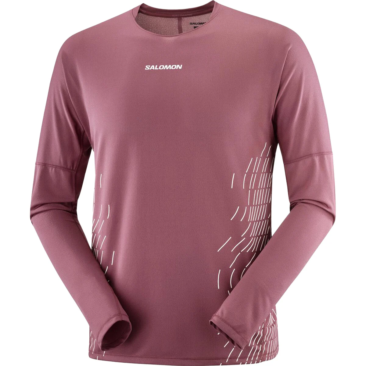 SALOMON SENSE AERO LS TEE GFX NOCTURNE/WHISPER WHITE  - Trail running T-shirt
