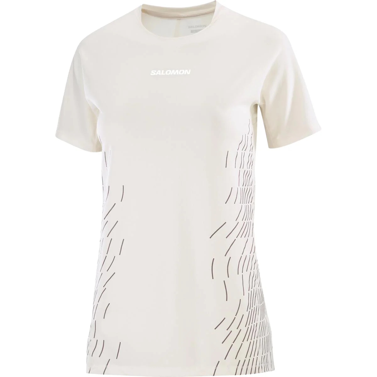 SALOMON SENSE AERO SS TEE GFX W WHISPER WHITE/IRON  - Trail running T-shirt