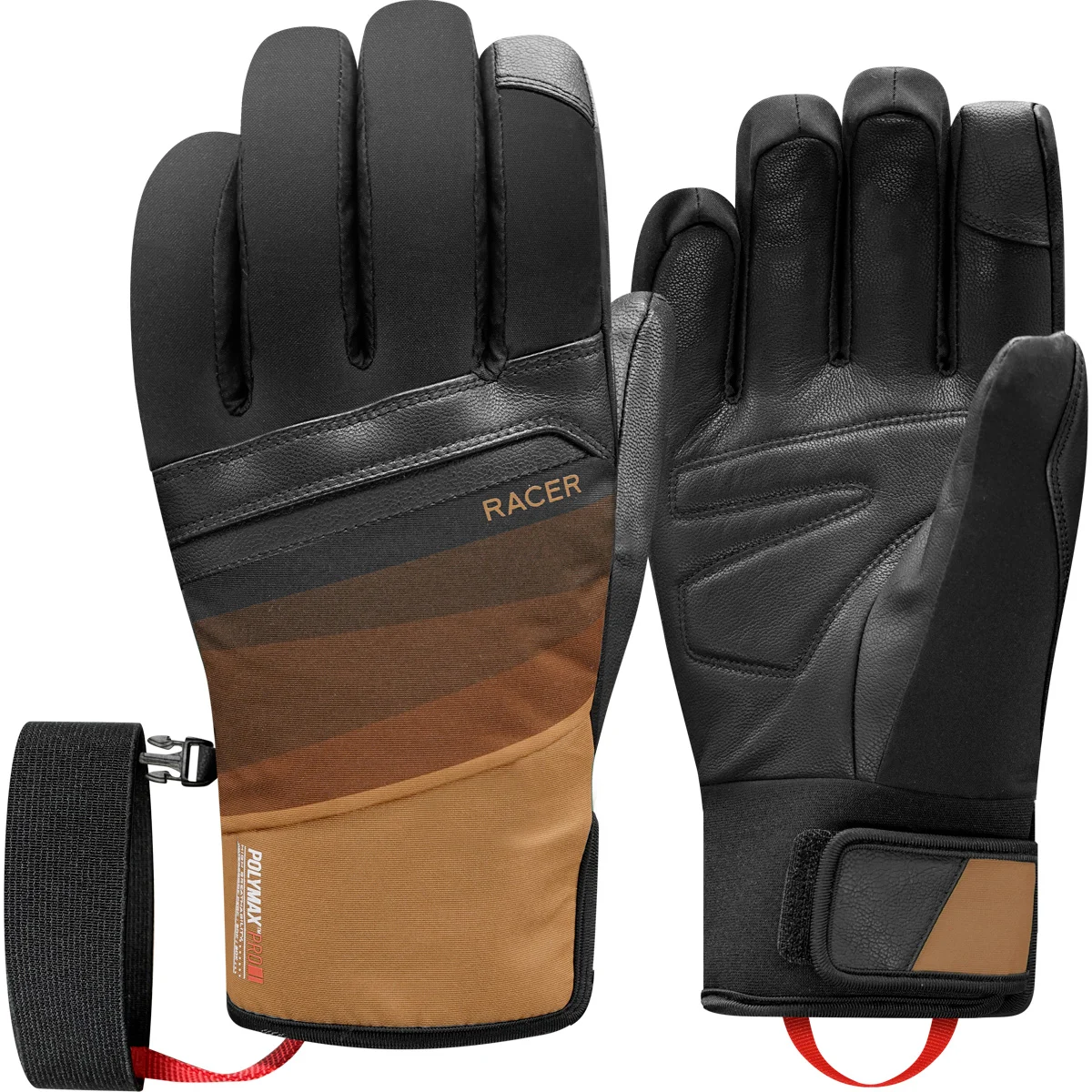 RACER MAJESTY S BLACK/CAMEL  - Ski gloves