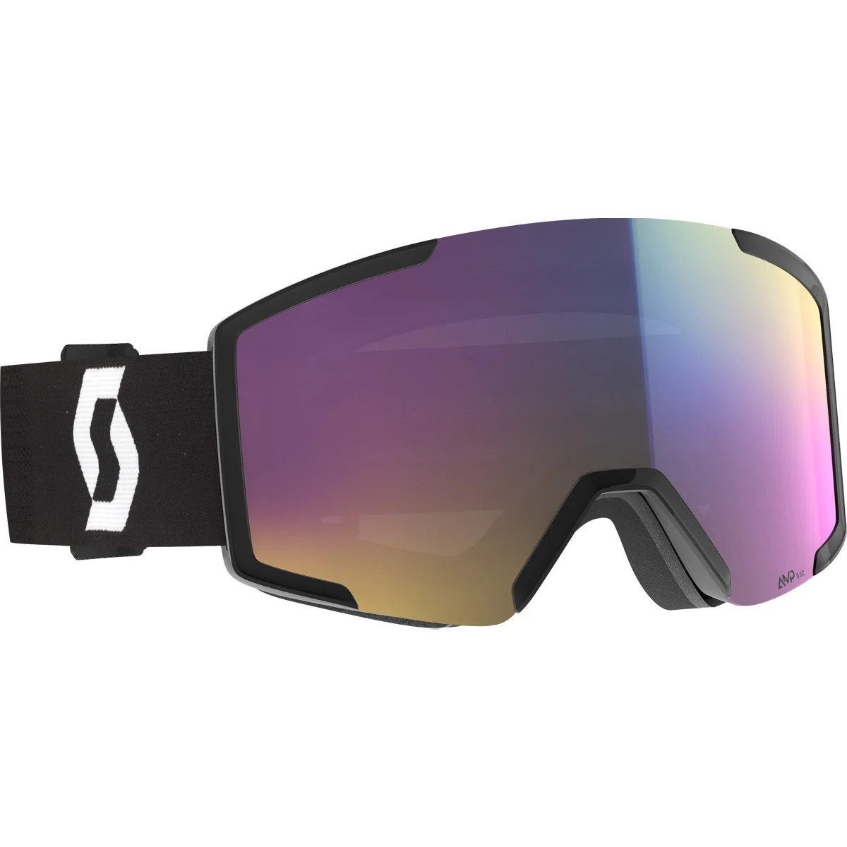 SCOTT SHIELD MINERAL MINERAL BLACK/WHITE/TEAL CHROME  - Ski goggles