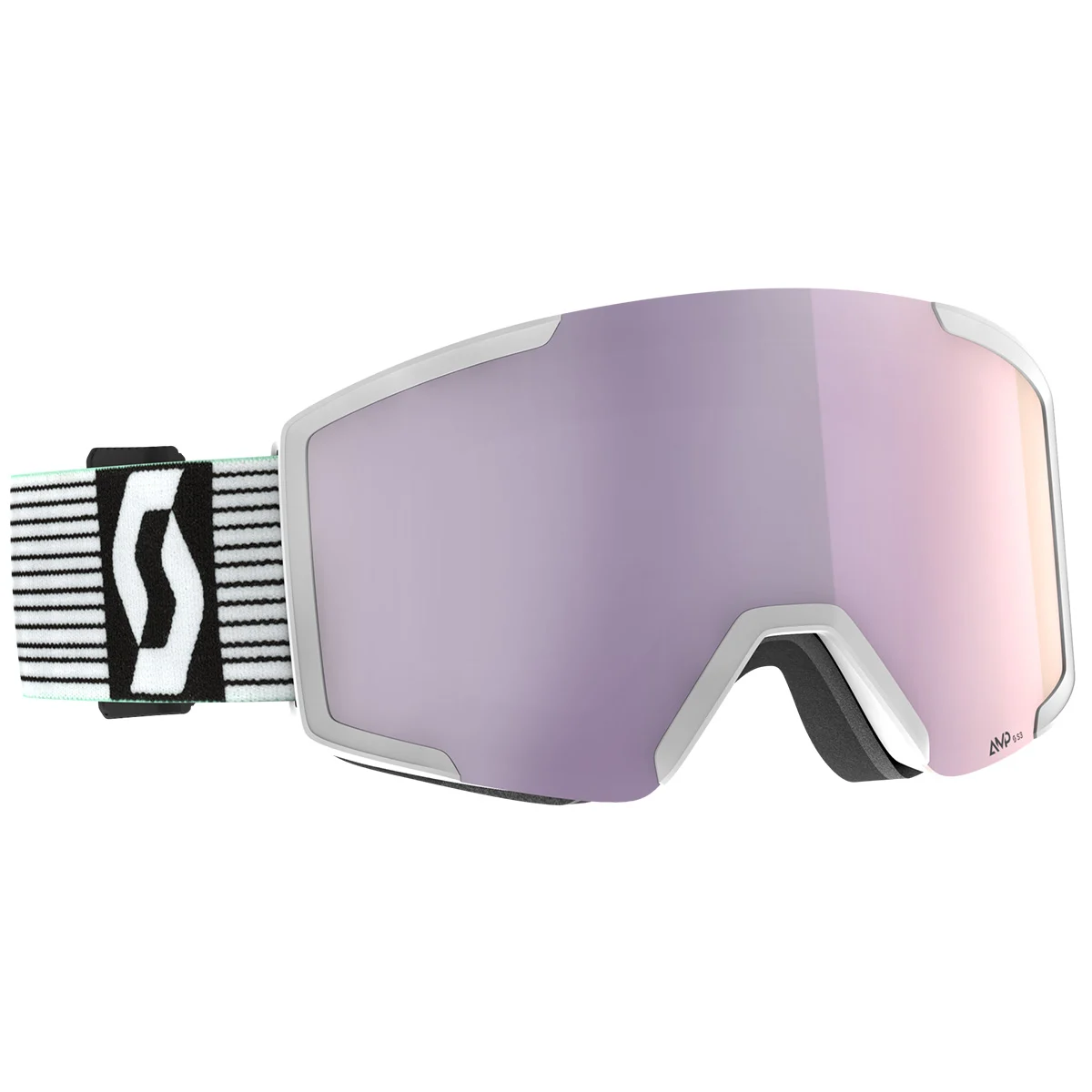 SCOTT SHIELD WHITE/MINT GREEN / LAVENDER CHROME  - Ski goggles