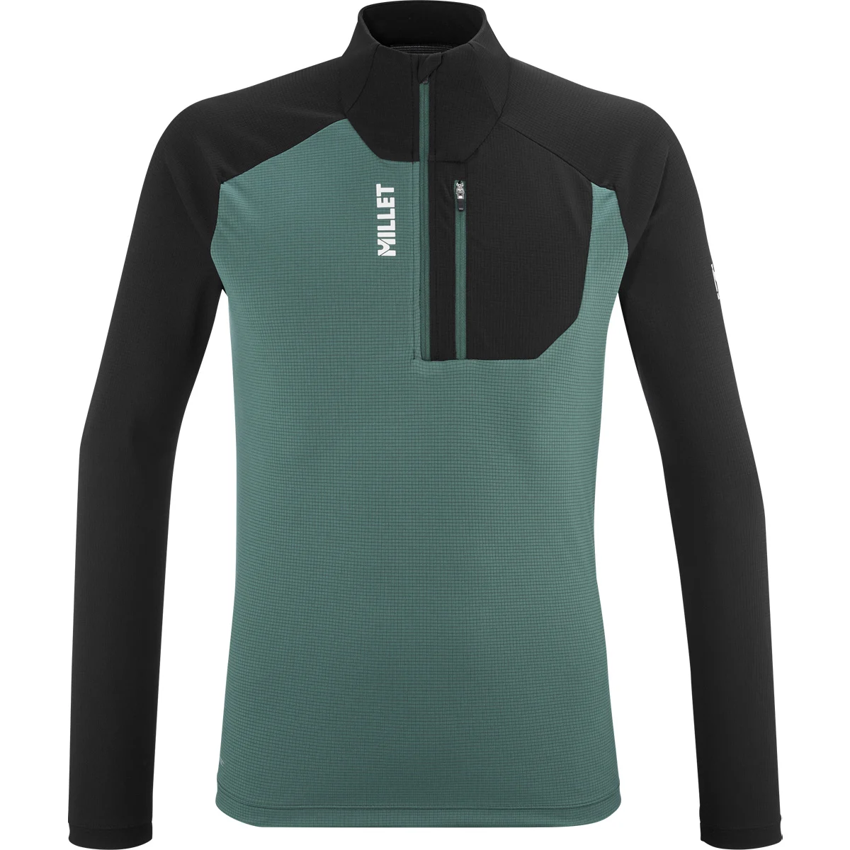 MILLET KAMET TS ZIP LS BOTTLE/BLACK  - Hiking T-shirt