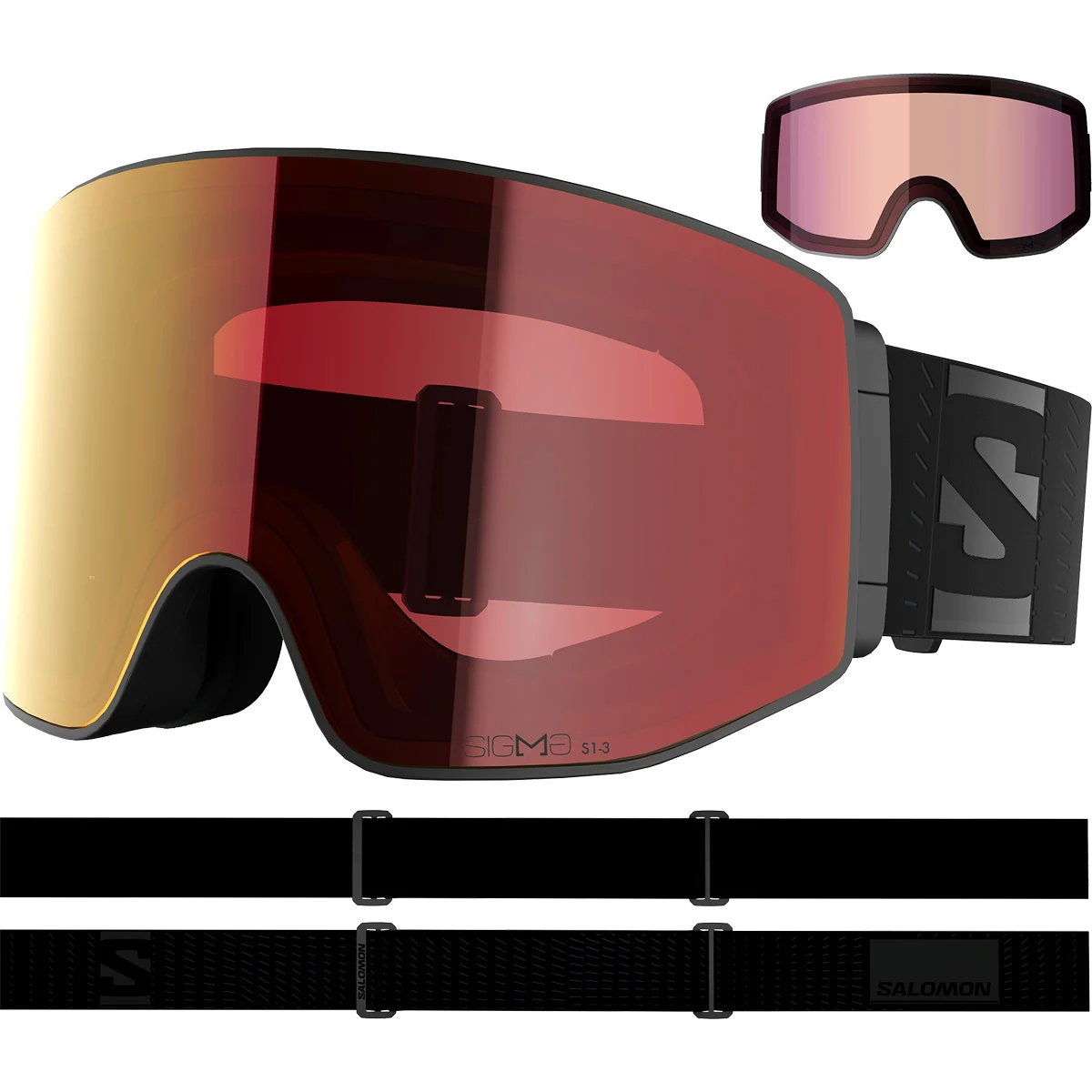 SALOMON SENTRY PRIME SIGMAPHOTO BLACK/POPPY RED  - Ski goggles