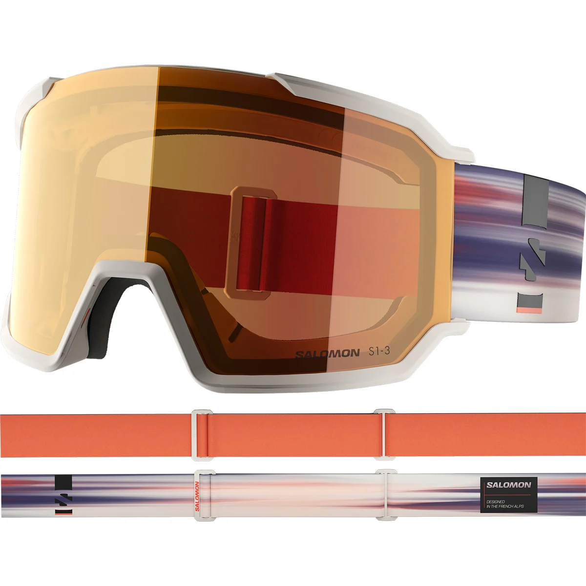 SALOMON S/VIEW 3 PHOTO RAINY DAY/RED  - Ski goggles