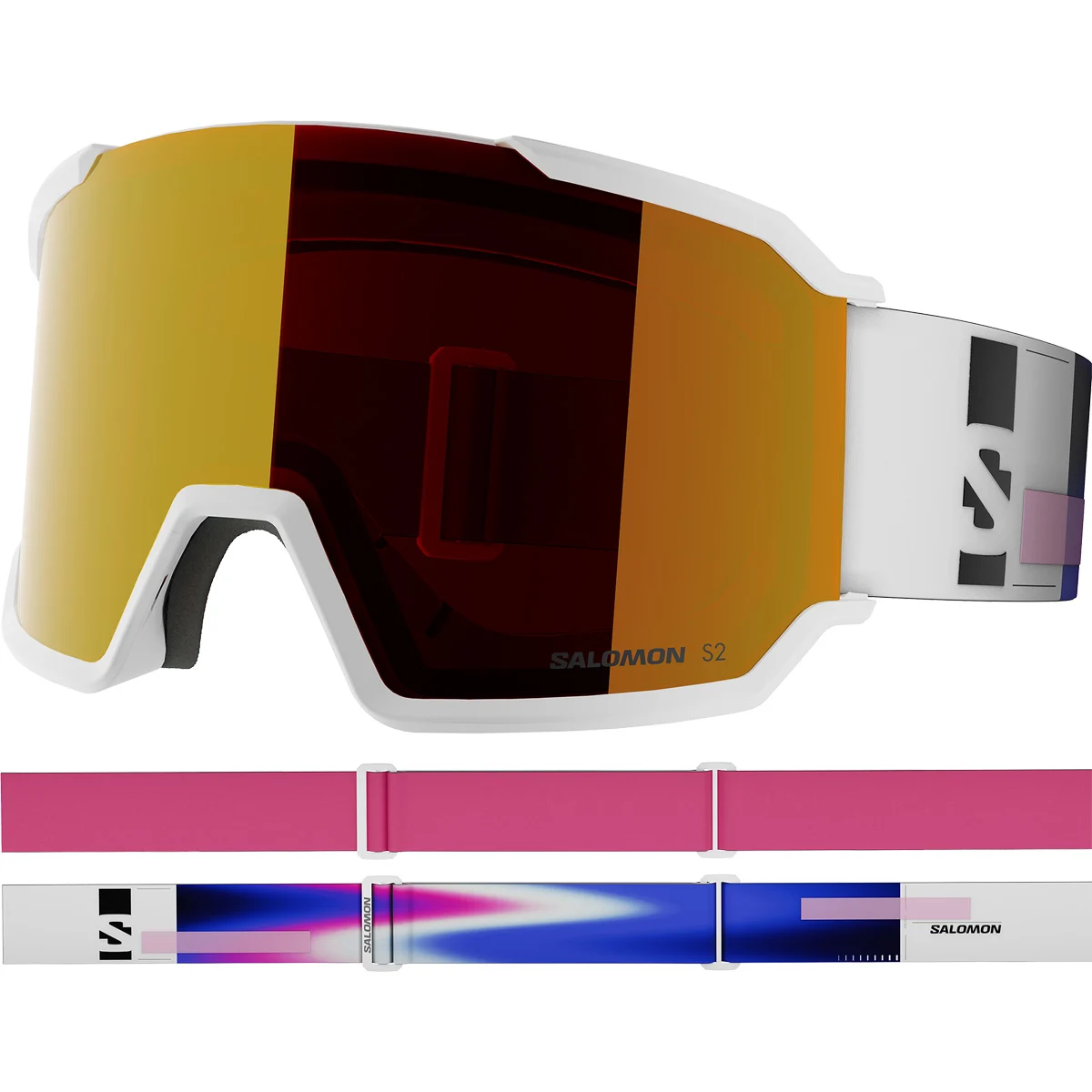 SALOMON S/VIEW 3 WHITE ADDIKT/MID RED  - Ski goggles