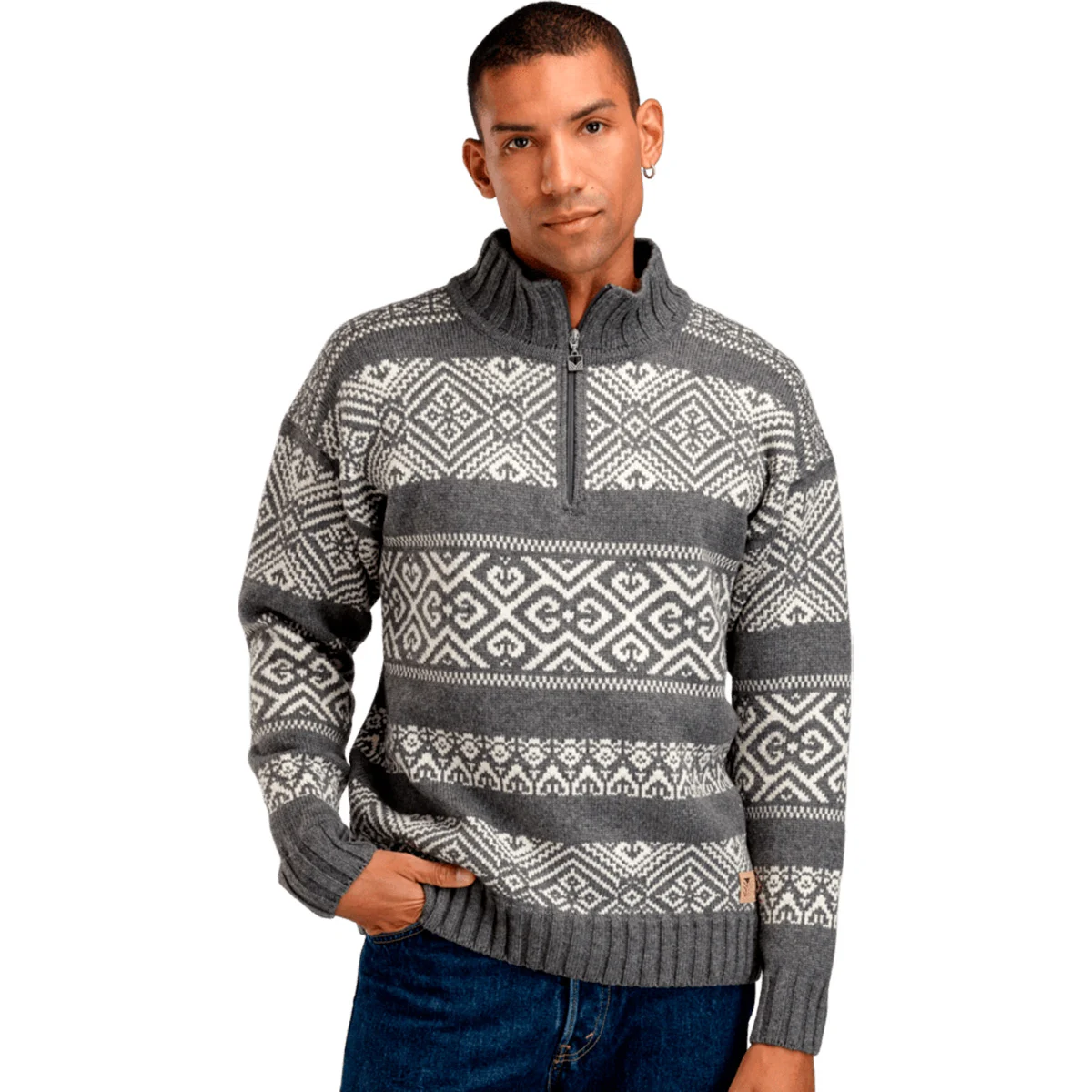 DALE OF NORWAY RASLETIND DARKCHARCOAL OFFWHITE  - Jumper