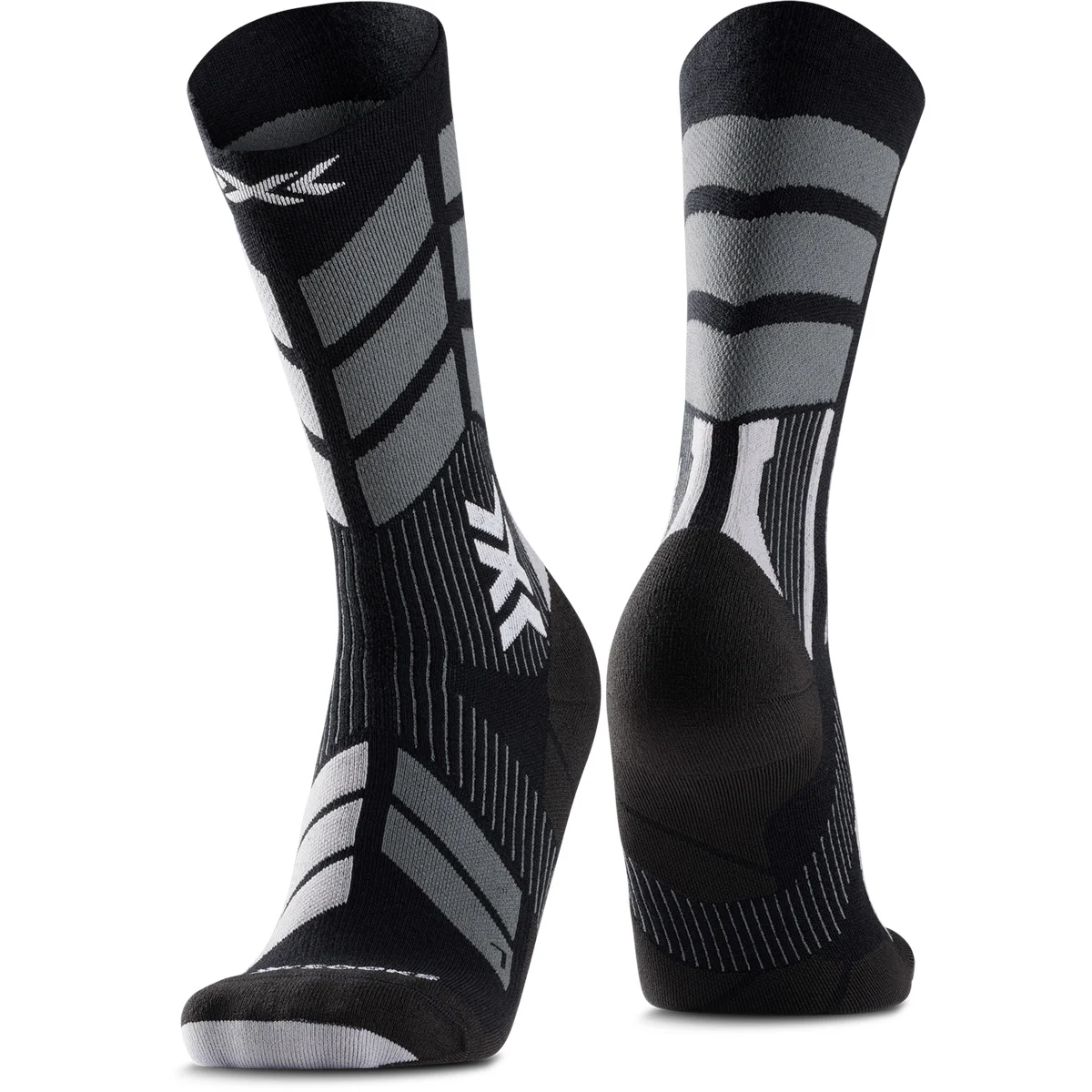 X-SOCKS X-COUNTRY PERFORM MERINO CREW X X BLACK/GREY  - Cross-country ski sock
