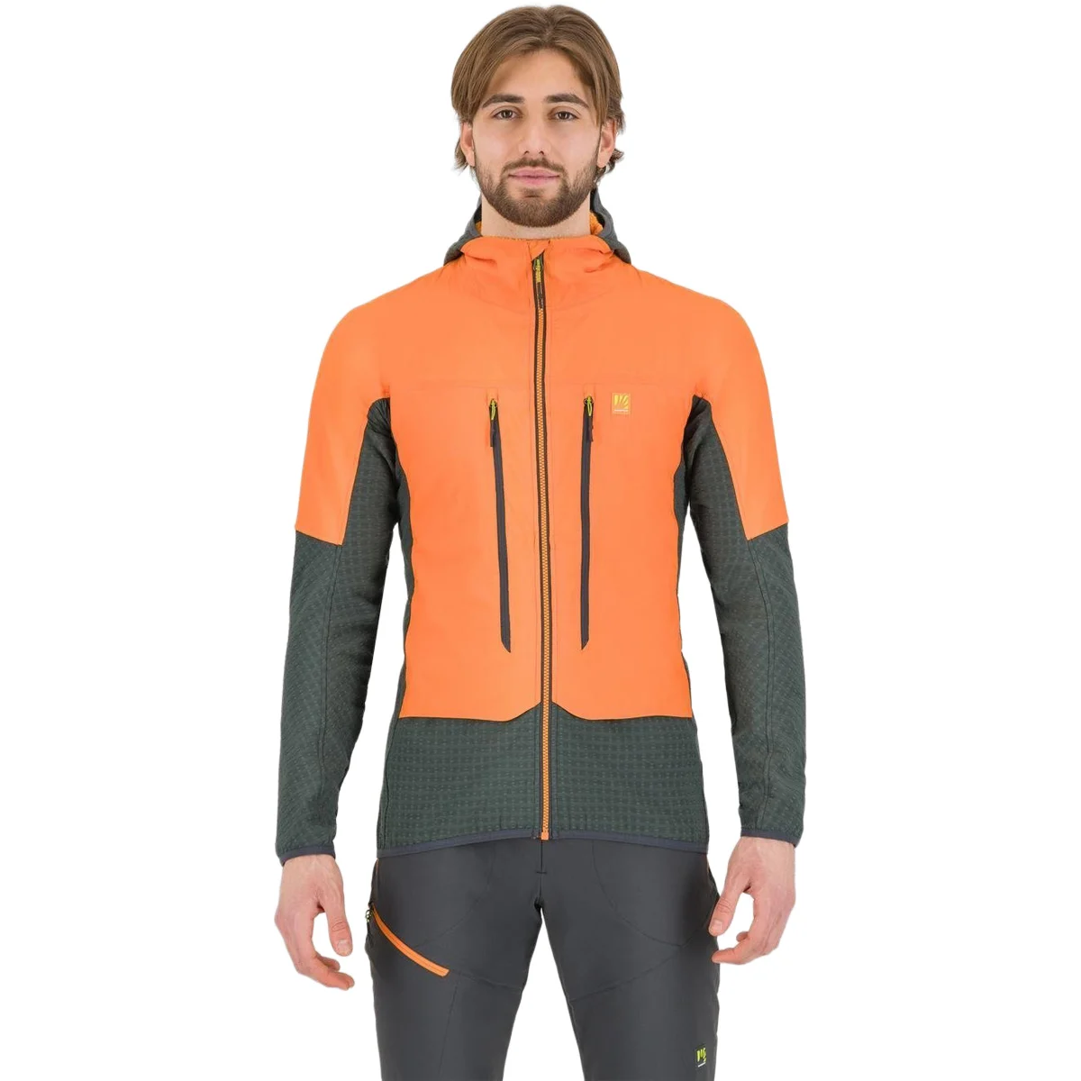 KARPOS ALAGNA PLUS 2.0 JACKET VIBR.ORANGE/WOODL.GRAY  - Softshell jacket
