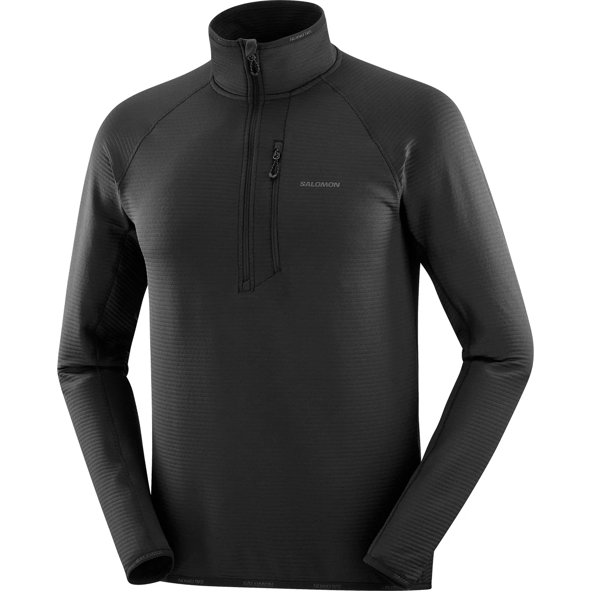 SALOMON SNTIAL LIGHTWARM HZ DEEP BLACK  - Hiking fleece jacket