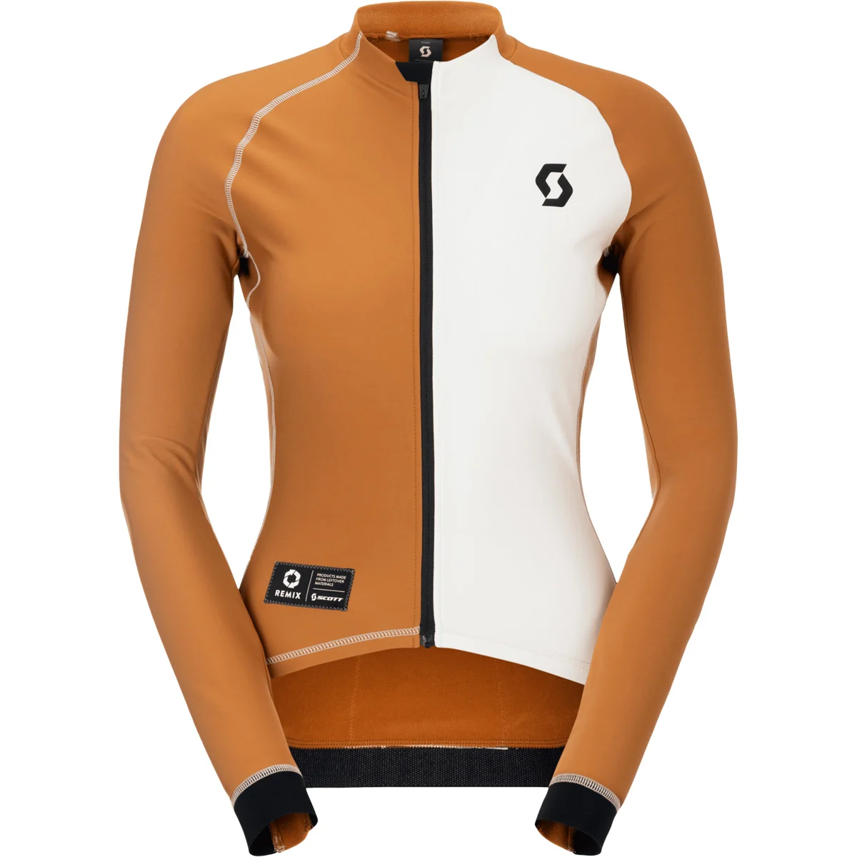 SCOTT JERSEY W RC PRO WARM LS-REMIX BREAD BROWN/COTTON WHITE  - Cycling jersey