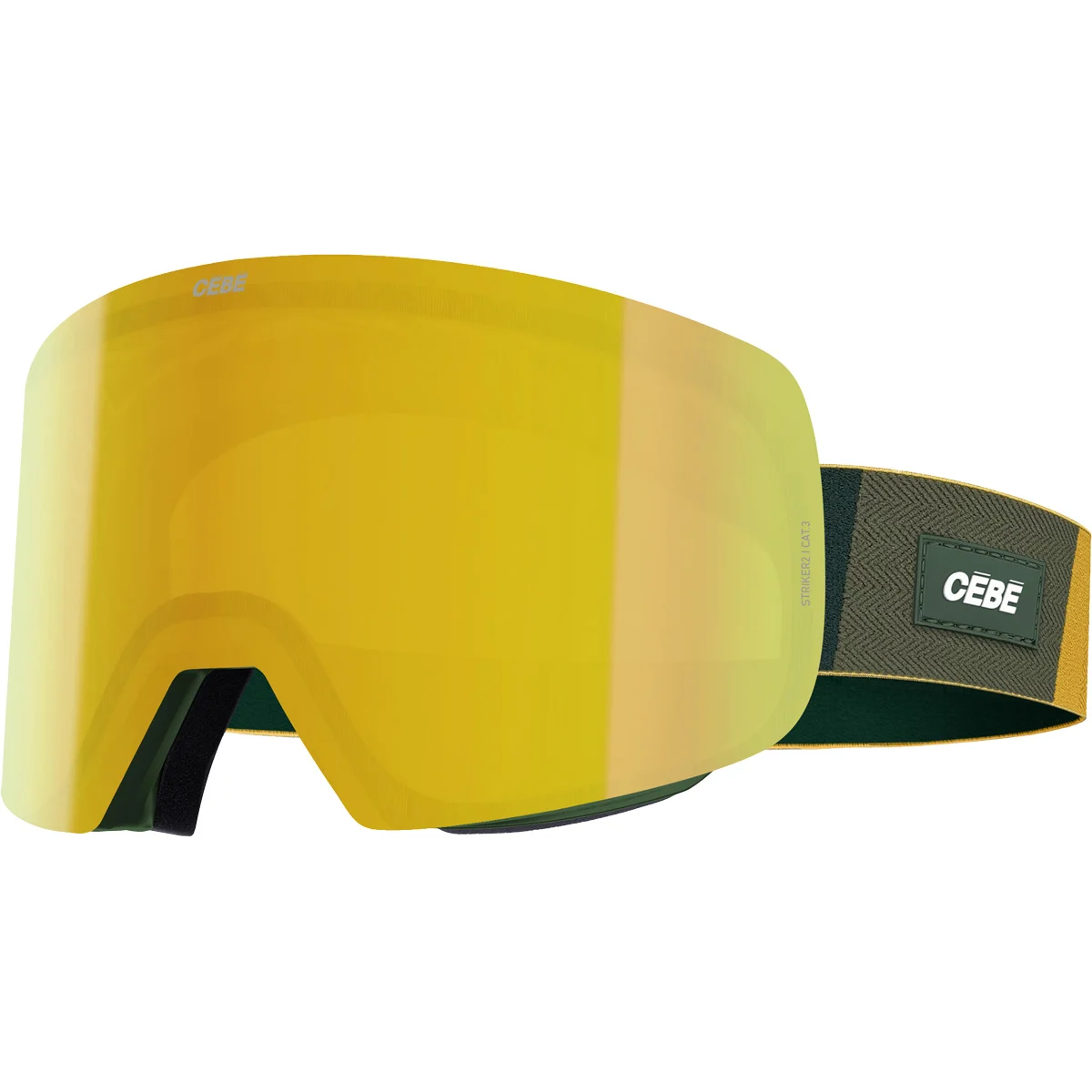 CEBE STRIKER2 HERITAGE L KAKI GREEN/DARK GREY REVO FLASH GOLD CAT.3  - Ski goggles