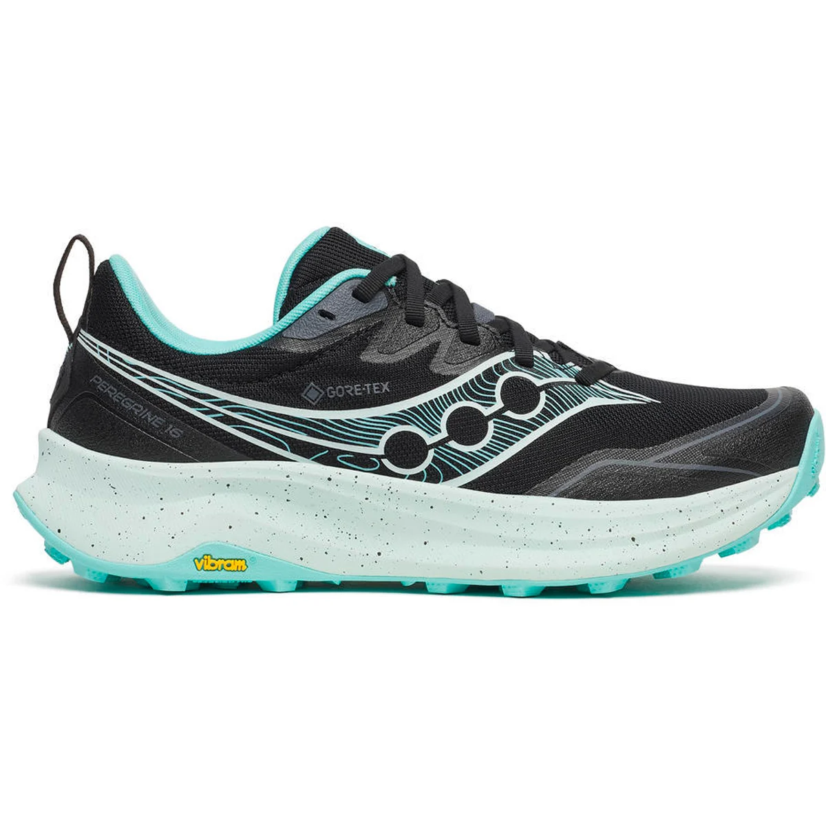 SAUCONY PEREGRINE 16 GORE-TEX W BLACK/AQUA  - Trail running shoes